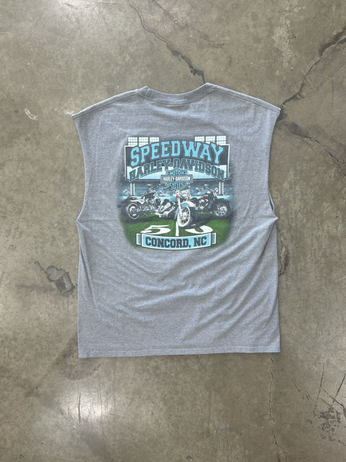 Harley Davidson × Vintage Vintage Harley Davidson Cut Sleeves Speedway Concord Large Size US L / EU 52-54 / 3 - 5 Thumbnail