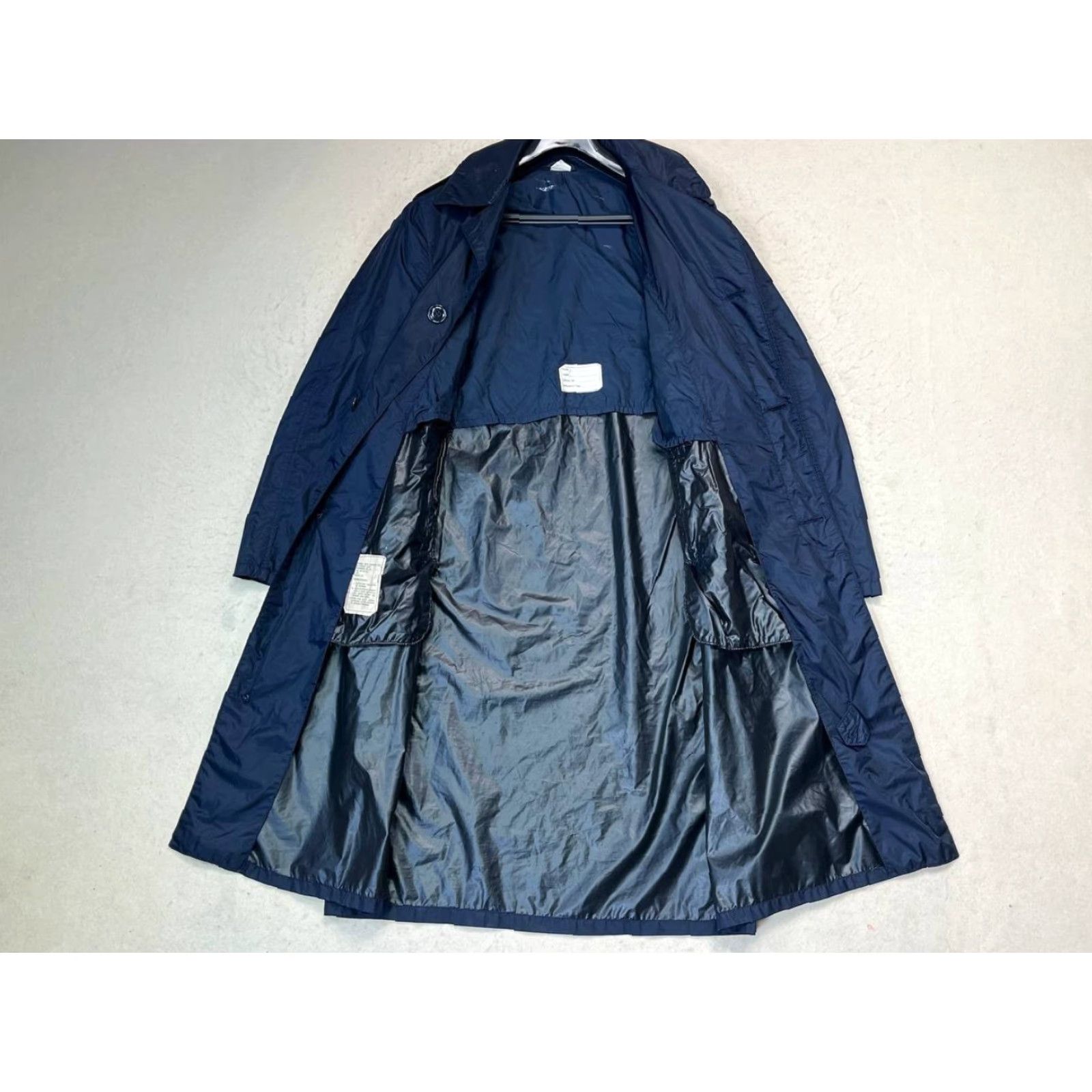 Rains VINTAGE USAF Coat Overcoat Men 38R Blue Polyester Lined Lightweight Removable Lining Zipper Button Buckle Canvas USA Made Size US XXS / EU 40 - 6 Thumbnail