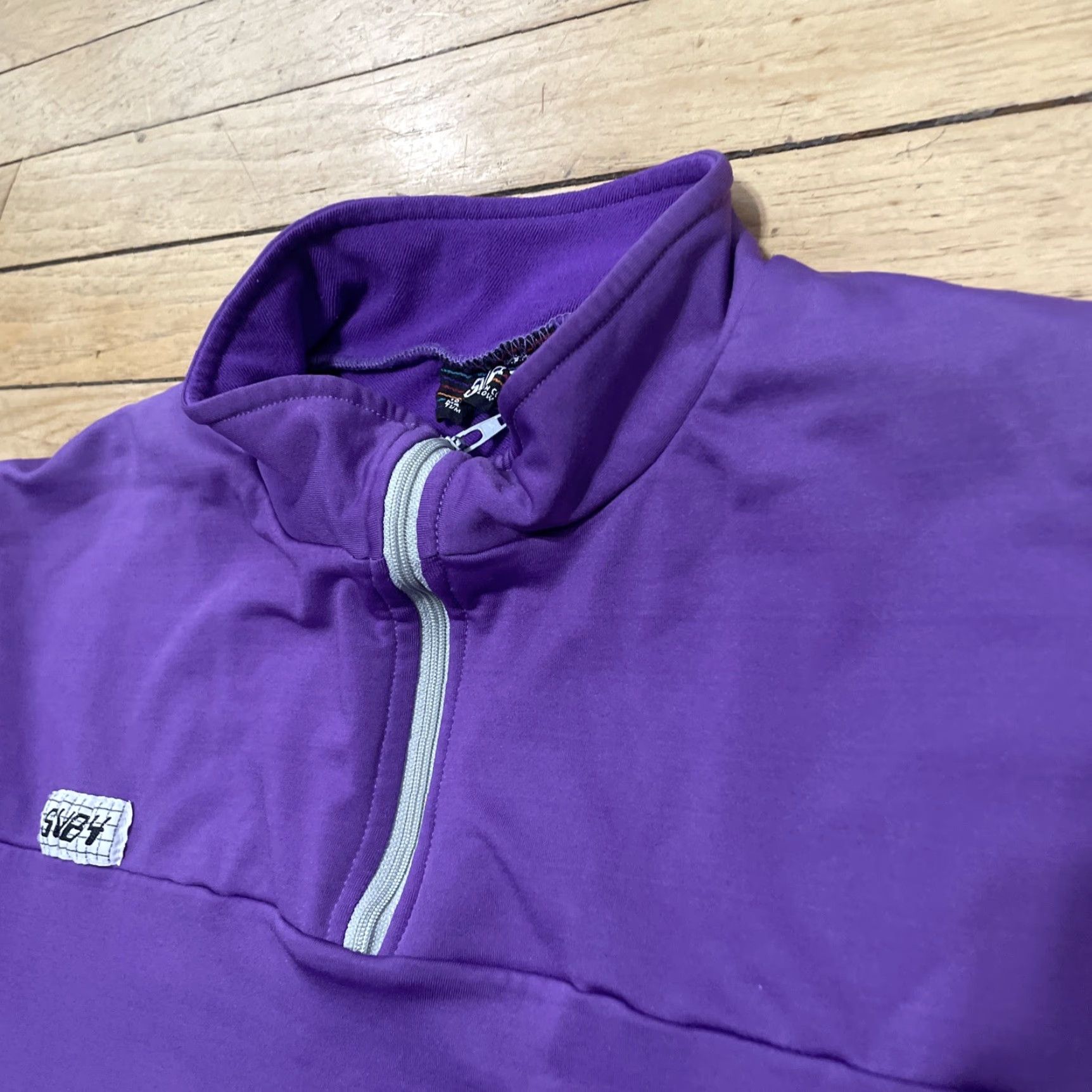 Layer 8 VINTAGE Sub4 1/4 Zip Sweater Women L Purple Ski Wind Layer Stretch Jersey Pullover Knit Shirt Size L / US 10 / IT 46 - 4 Thumbnail