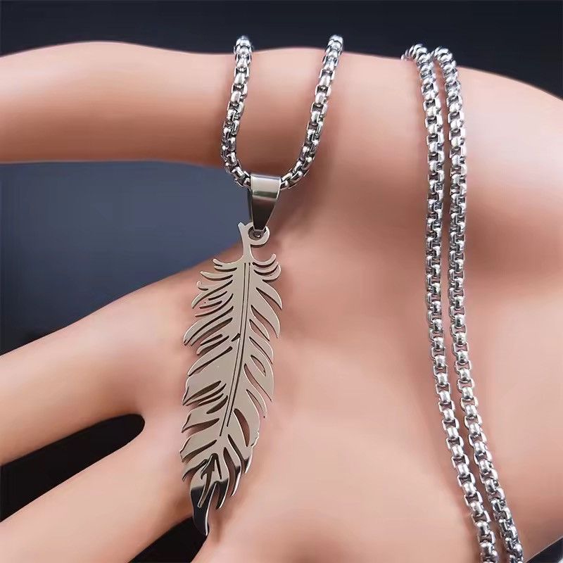Jewelry Boho Feather Pendant Necklace Size ONE SIZE - 4 Thumbnail