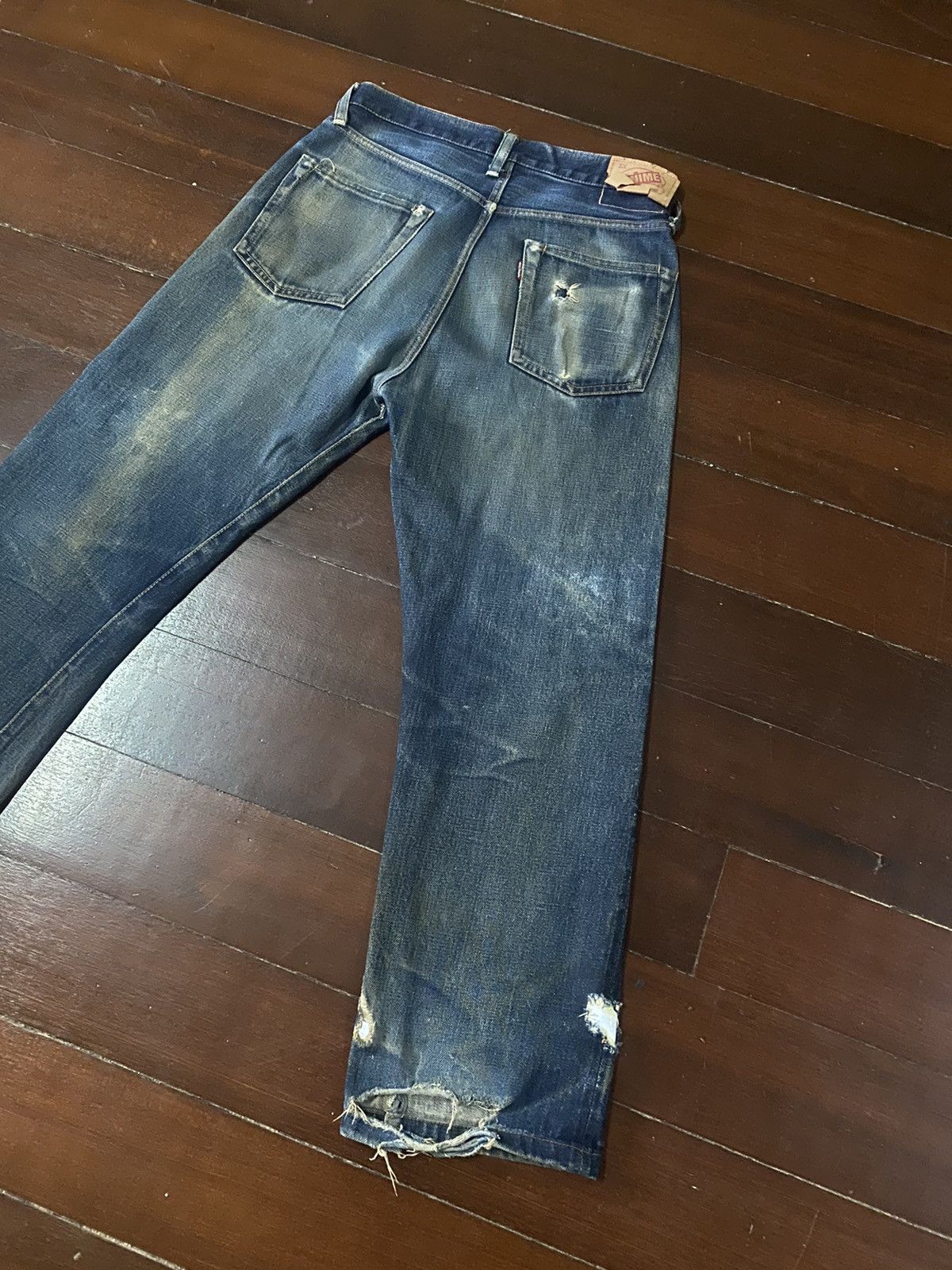 Denime FIRE VINTAGE DENIME JAPAN BRAND FLARE JEANS DISTRESSED RIP Size US 32 / EU 48 - 16 Thumbnail