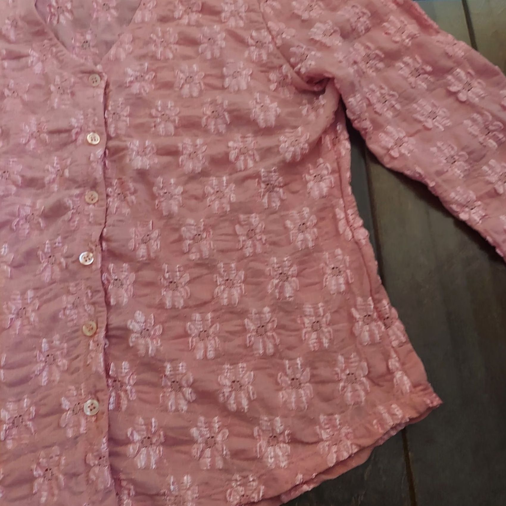 Vintage INC International Concepts Pink Floral Button Up Jacket L Women Size L / US 10 / IT 46 - 5 Thumbnail