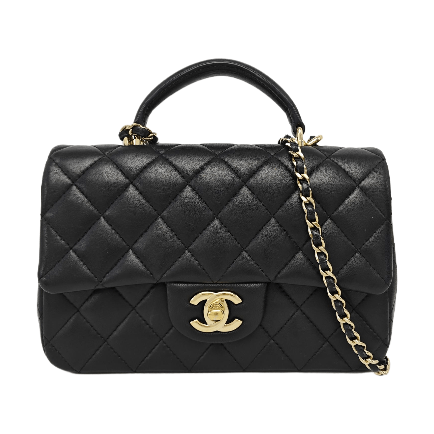 Chanel CHANEL Classic Flap Lambskin Quilted Handle Bag Size ONE SIZE - 1 Thumbnail
