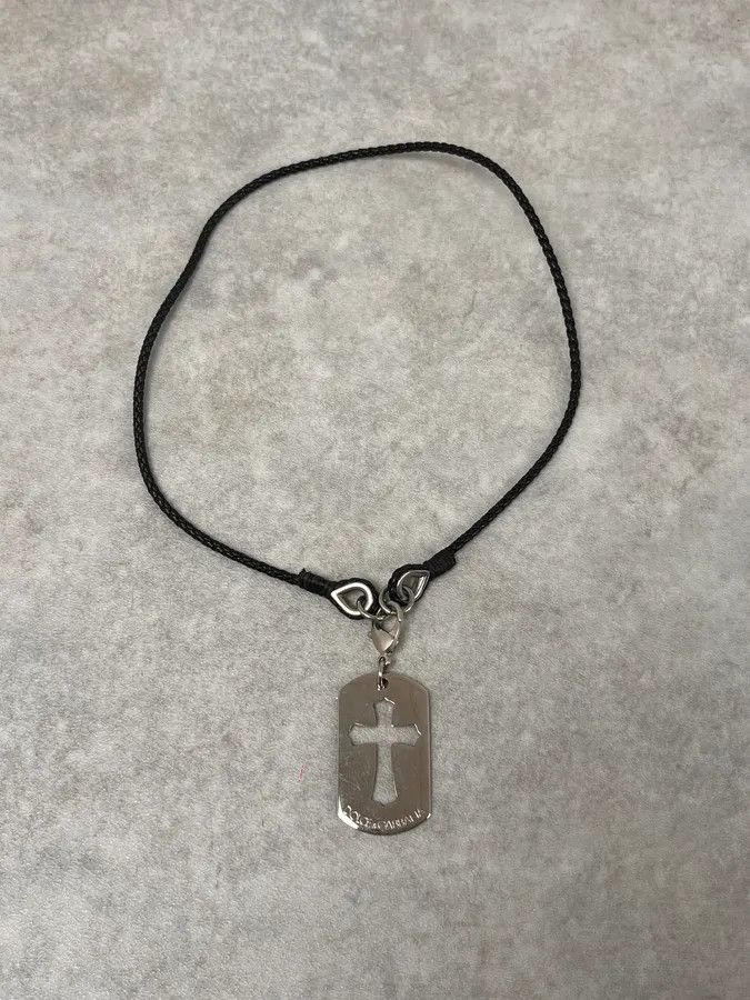 Dolce & Gabbana SS2003 Dolce & Gabbana Cross Dog Tag Necklace Size ONE SIZE - 1 Thumbnail