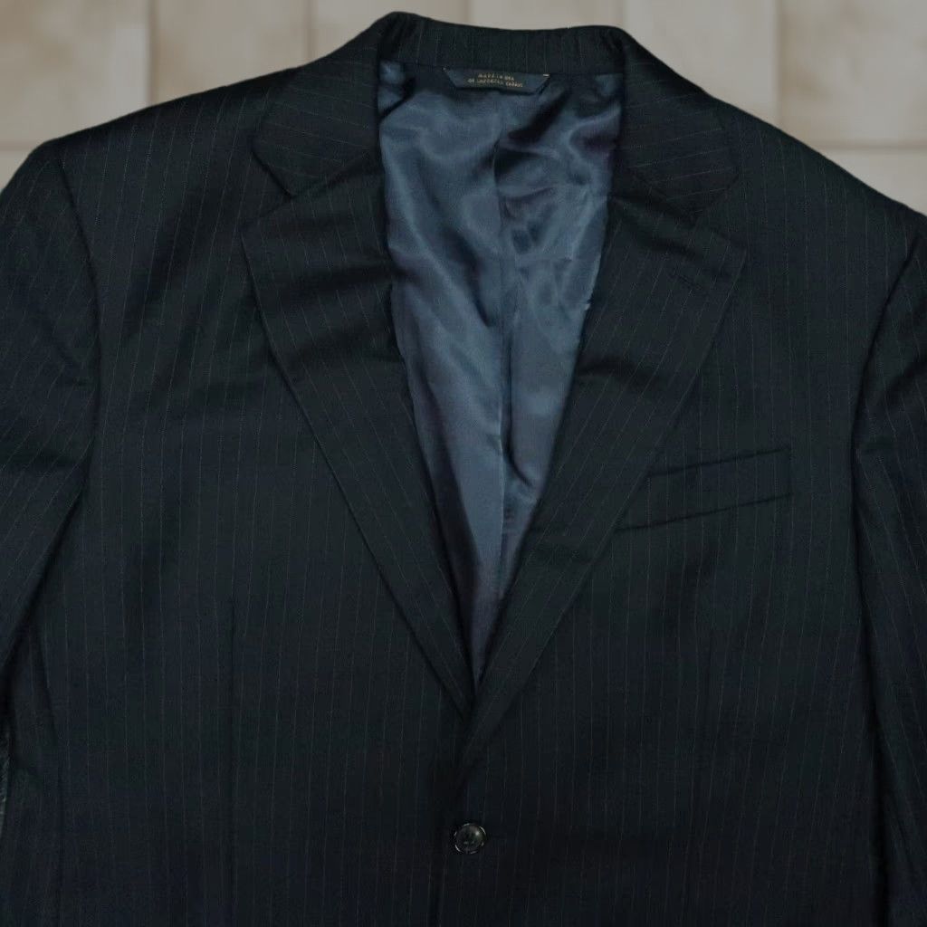 Brooks Brothers Brooks Brothers Blazer Mens 41R Blue Pinstripe Wool Jacket 2 Piece Notch Lapel Single-Breasted 41 Regular Blue Mens Women? Size 42R - 1 Thumbnail