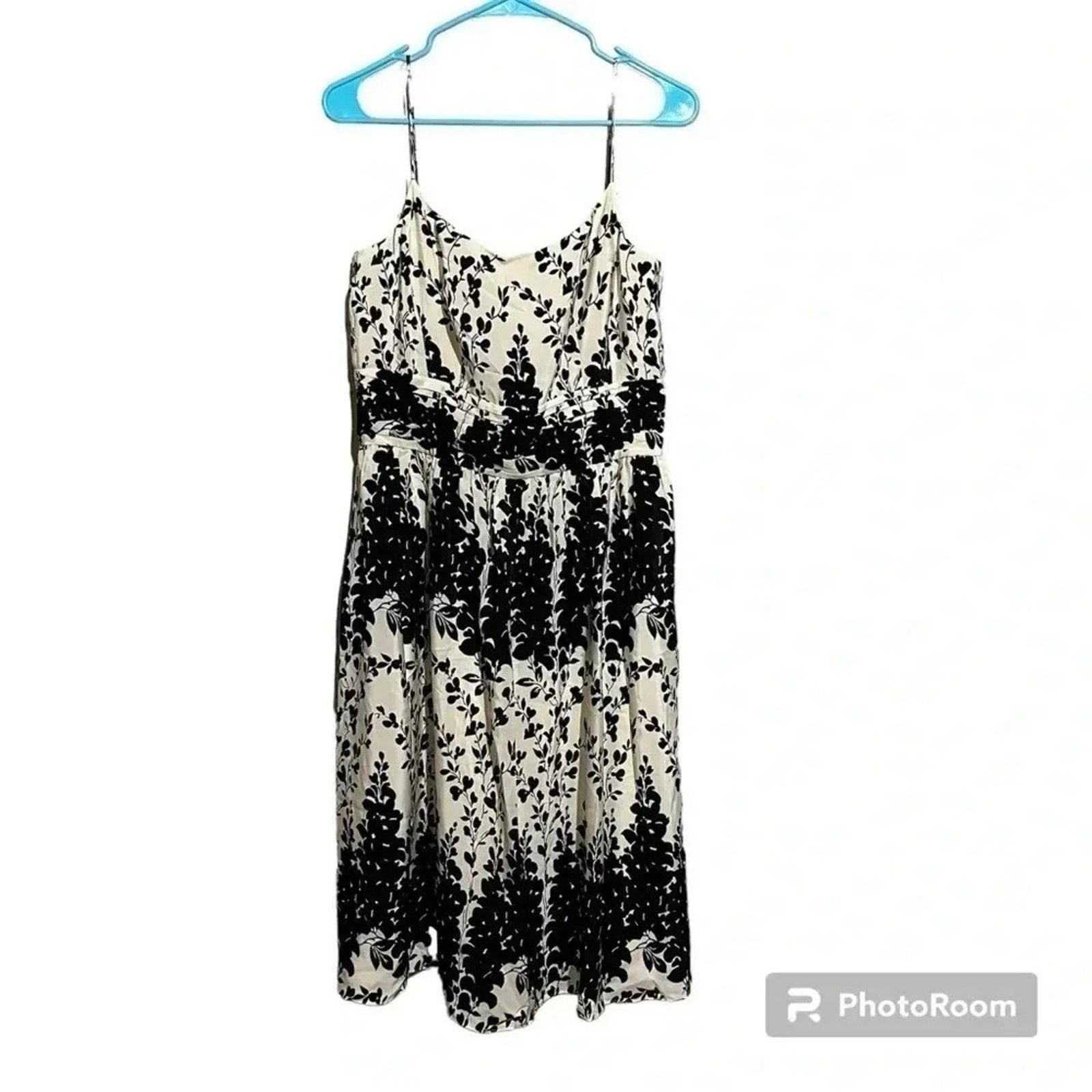 Ann Taylor Ann Taylor Silk Dress Black & Cream NWT Size 8 Lined Size M / US 6-8 / IT 42-44 - 1 Thumbnail