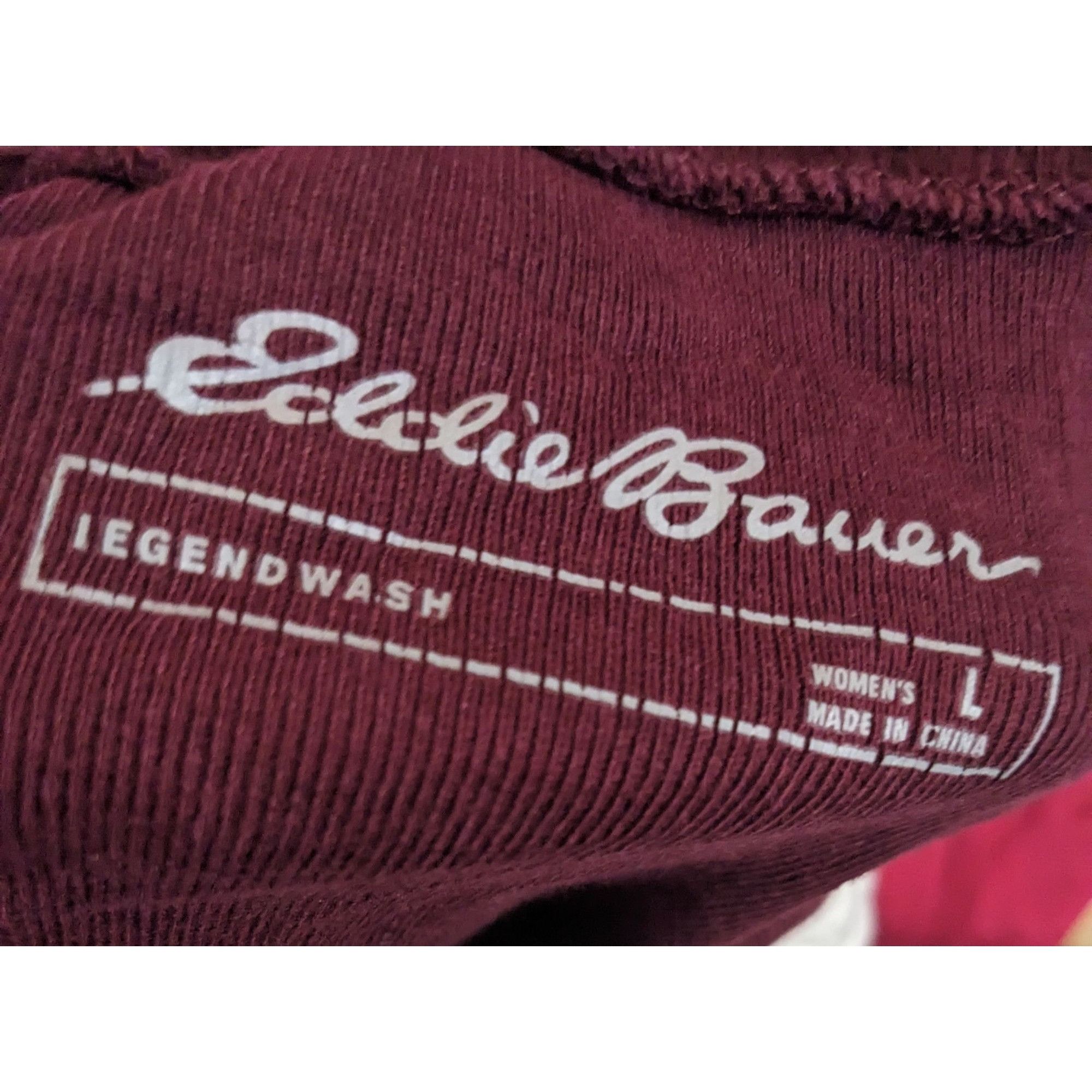 Eddie Bauer Eddie Bauer Red And White Quilted Front Long Sleeve Top Size L / US 10 / IT 46 - 6 Thumbnail