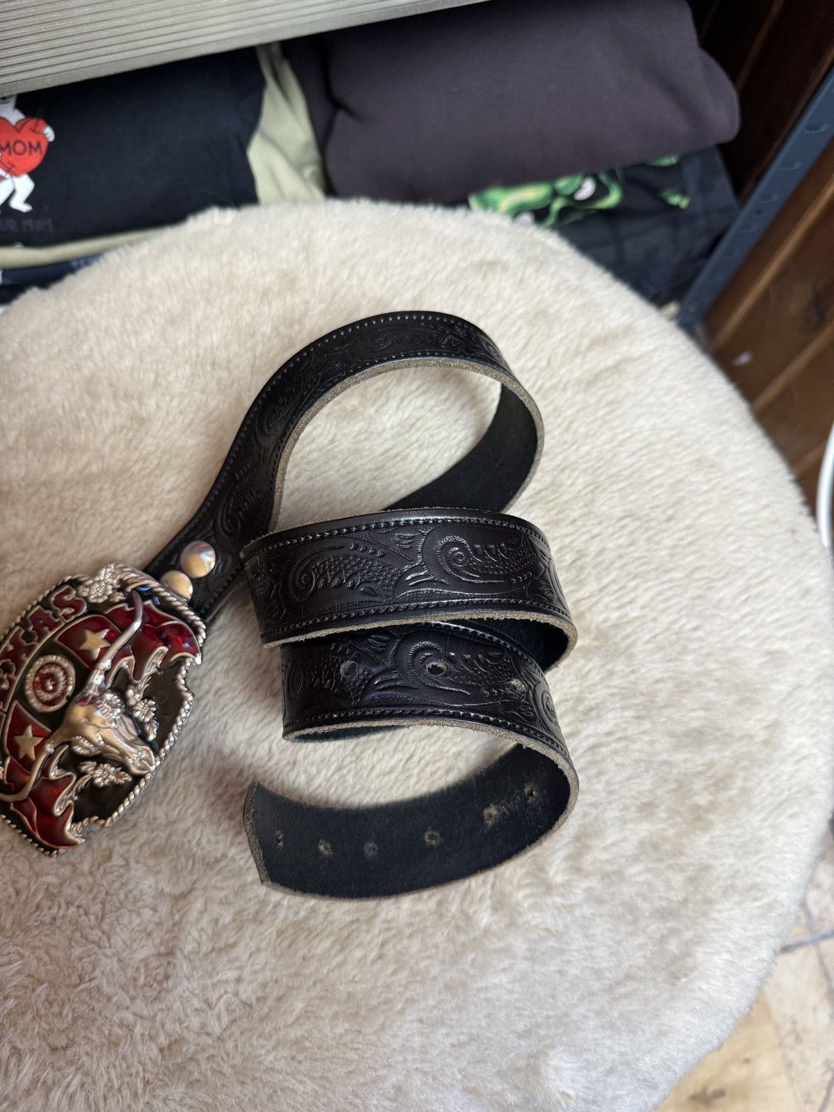 Cowboy Equipment Gaucho Texas Leather Cowboy Heritage Belt Black Size ONE SIZE - 4 Thumbnail