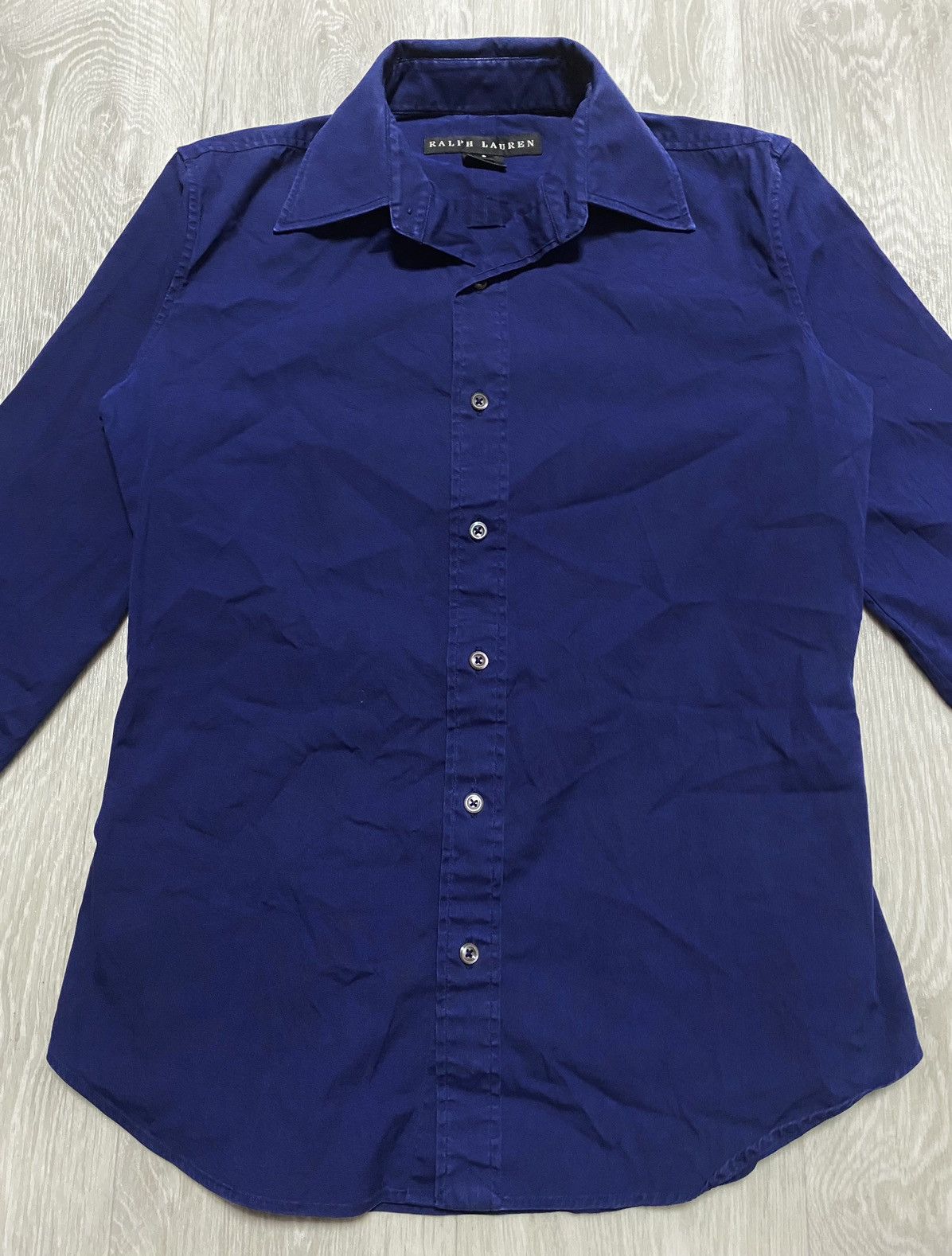 Ralph Lauren Black Label Ralph Lauren Black Label Navy Stretchy Luxury Blouse Shirt Size XS / US 0-2 / IT 36-38 - 6 Thumbnail
