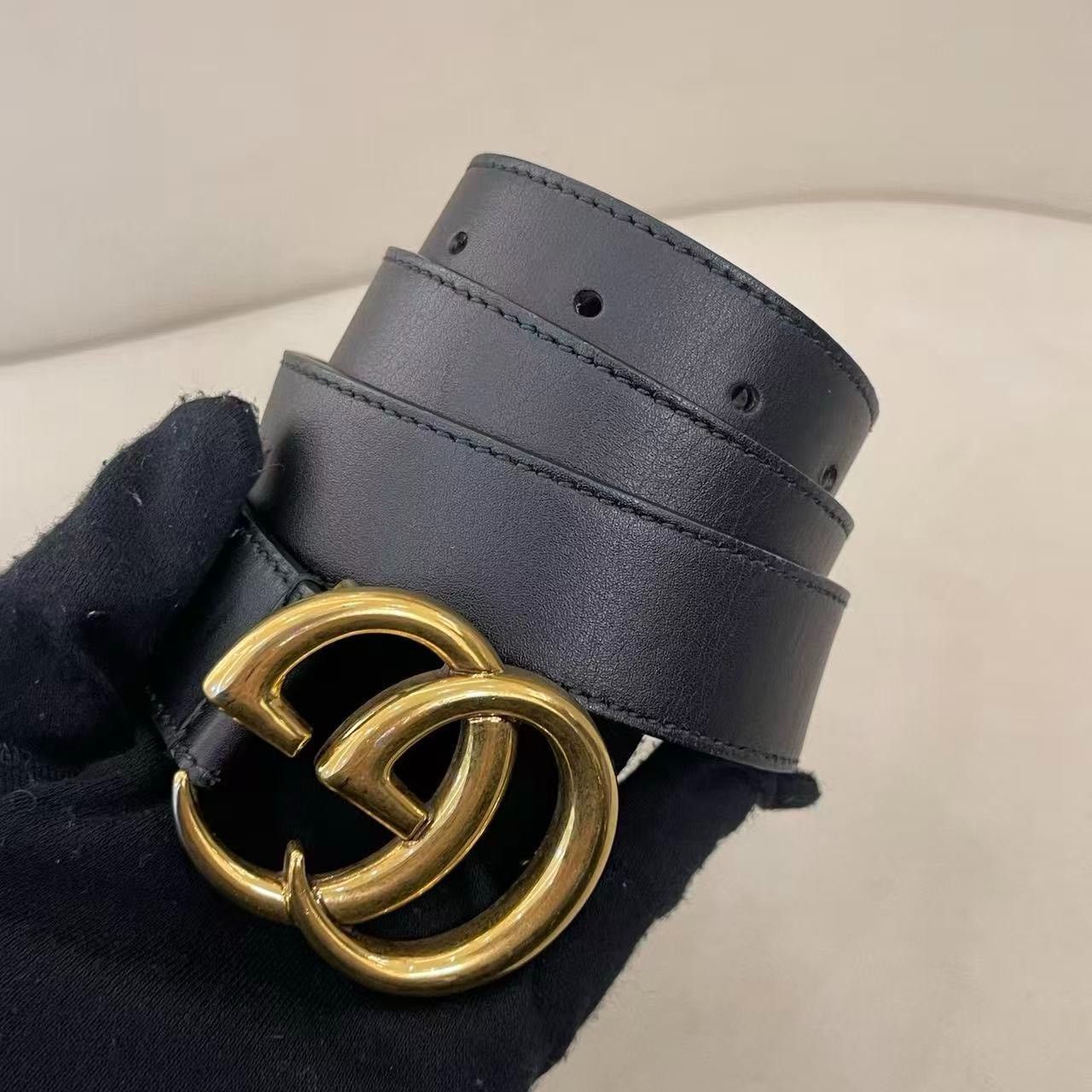 Gucci Gucci Black Belt Size 80 Size ONE SIZE - 1 Thumbnail
