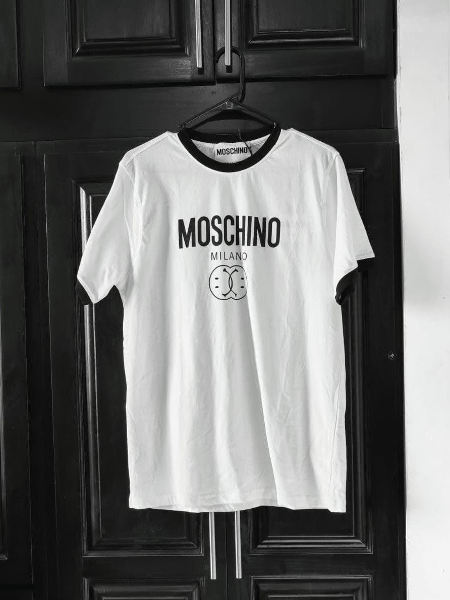 Moschino Moschino Couture Milano Double Smiley Face T-shirt (White) Size US M / EU 48-50 / 2 - 1 Thumbnail