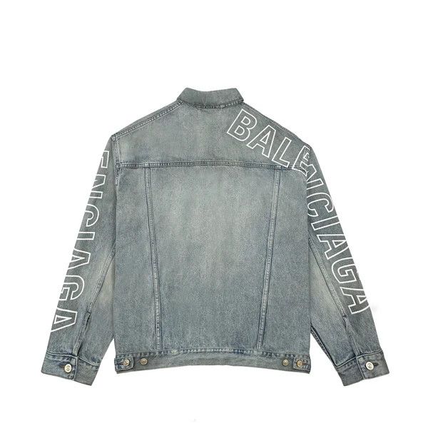 Balenciaga o1mt1gz1024 Large Fit Jacket in Dirty Blue Size US M / EU 48-50 / 2 - 2 Thumbnail