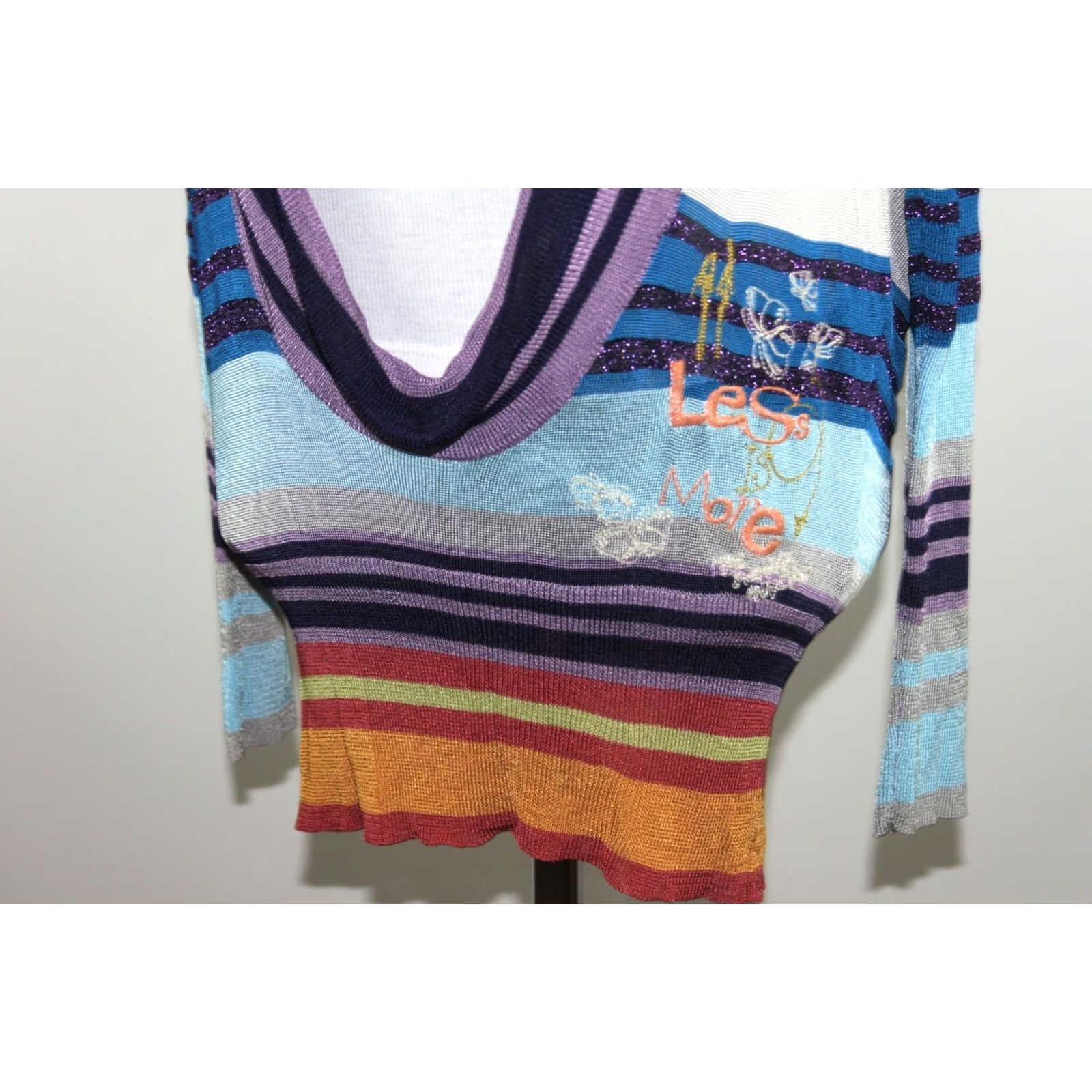 Desigual Desigual Blouse Shirt Multicolored Striped Tunic Long Sleeve S Womens Size S / US 4 / IT 40 - 2 Thumbnail