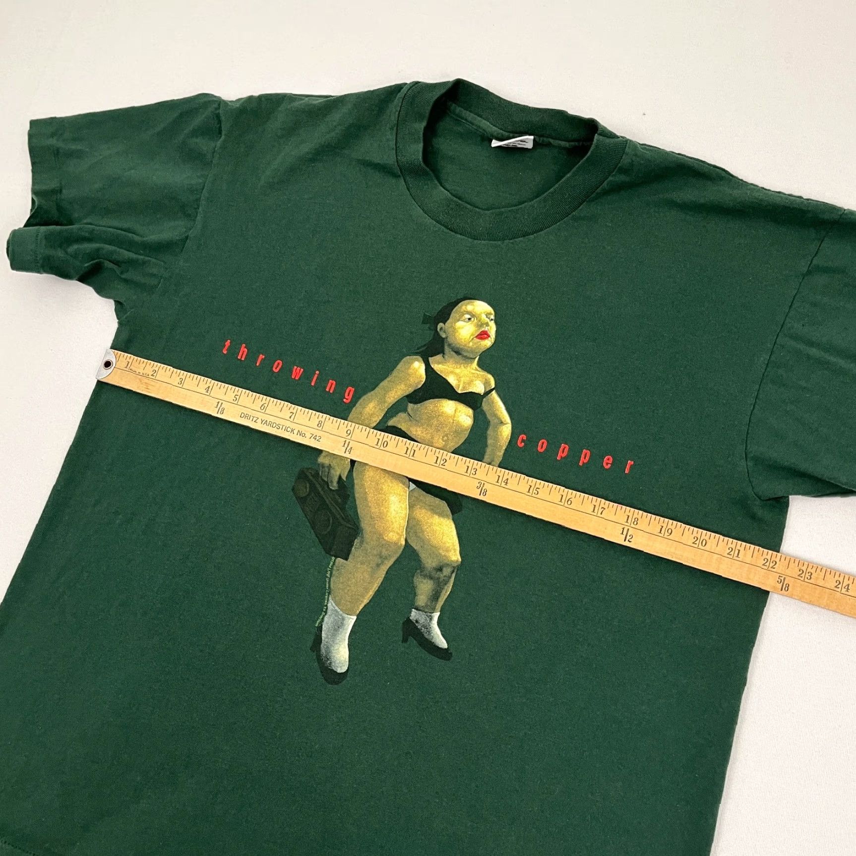 Anvil VTG 90s Throwing Copper Shirt Mens XL 1994 Live Tour Concert Band Logo Graphic Print T-Shirt Anvil Cotton Green Size US XL / EU 56 / 4 - 7 Thumbnail