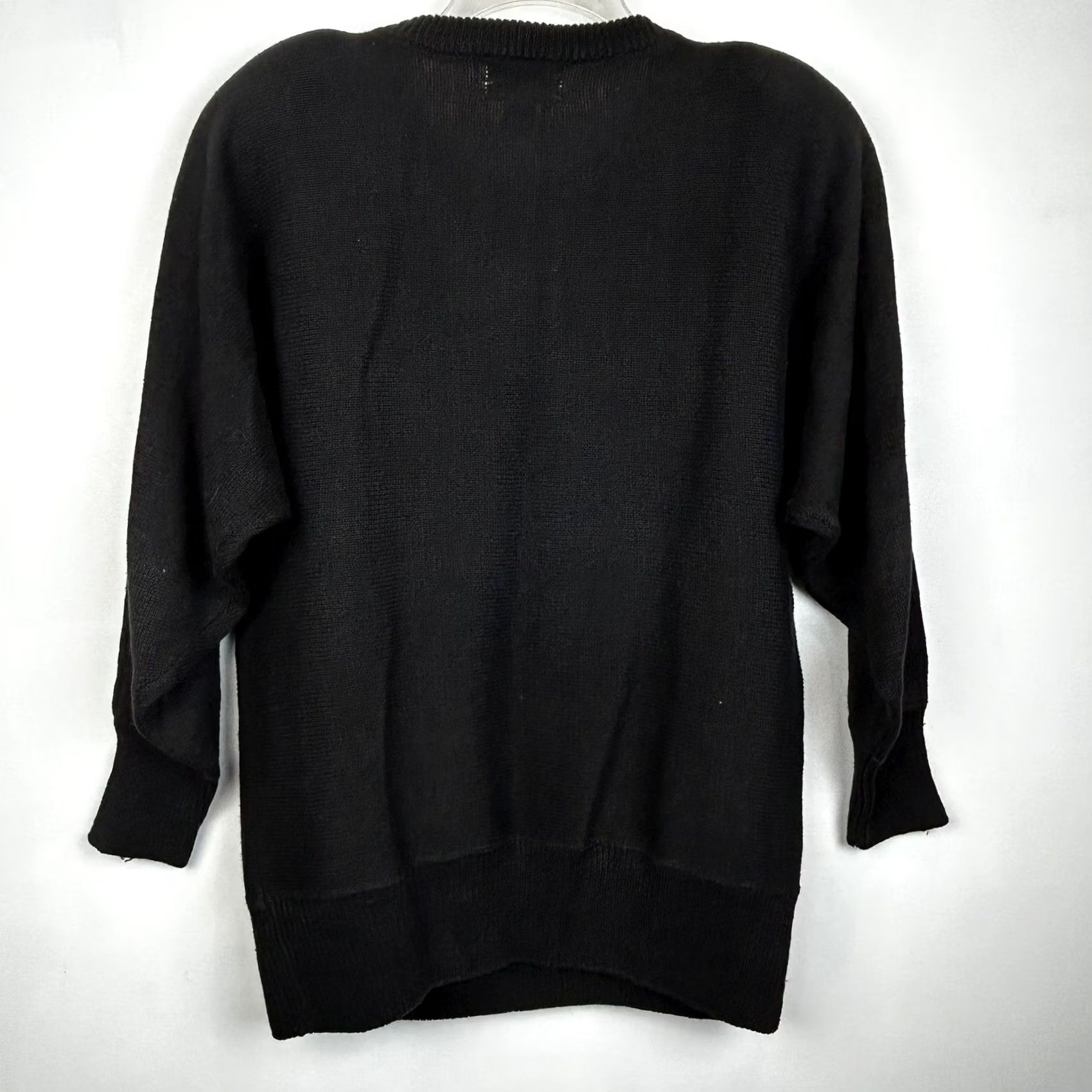 Etro VINTAGE Sequin Sweater Large Floral 90s Retro Black Party Event Womens Size L / US 10 / IT 46 - 2 Thumbnail