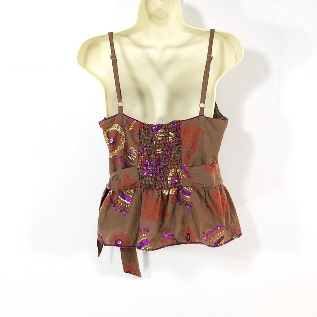 Other Sz L Boho Embroidered Sequin Peplum Top Size L / US 10 / IT 46 - 7 Thumbnail