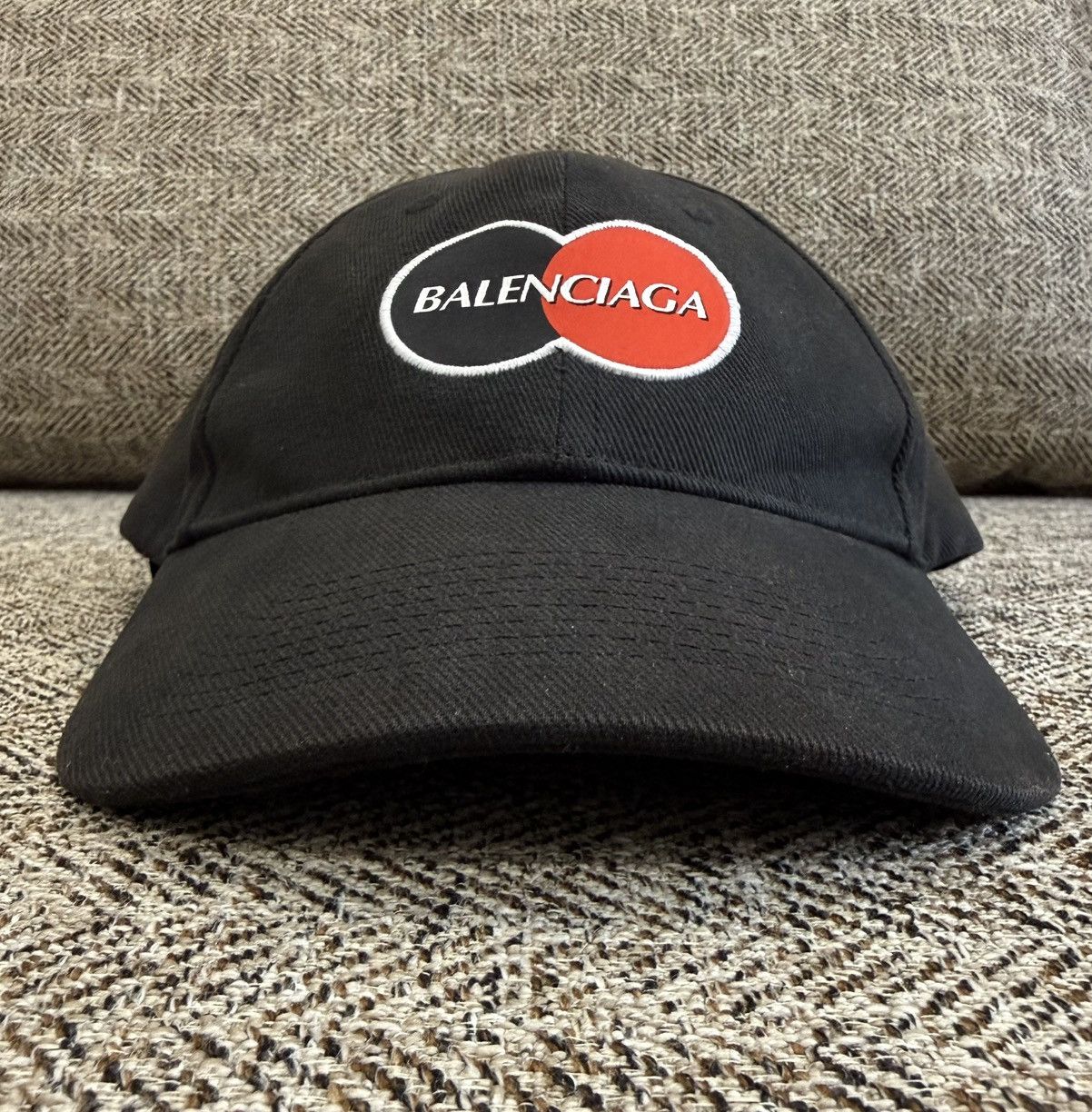 Balenciaga Balenciaga Mastercard Logo Baseball Cap Black Hat Size ONE SIZE - 3 Thumbnail