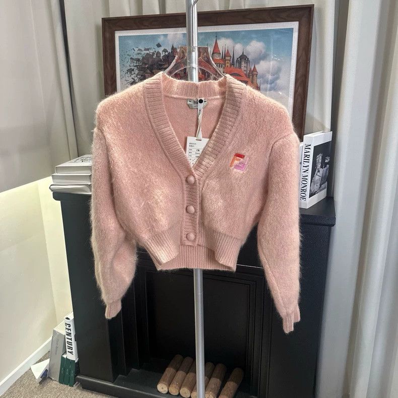 Fendi Embroidered Mohair Cardigan