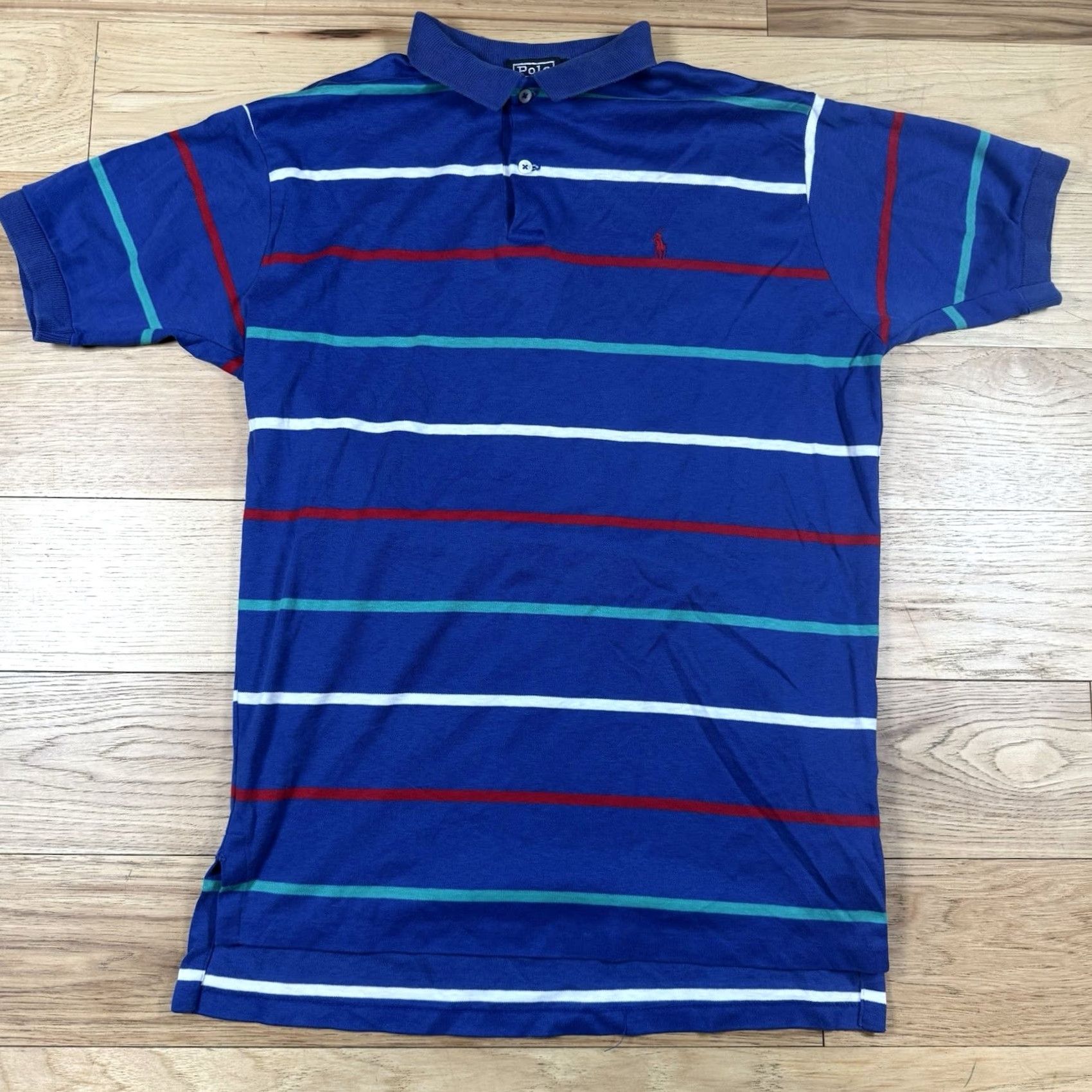 Ralph Lauren VINTAGE Polo Ralph Lauren Shirt Mens Large Blue Stripe Polo Shirt L Regular Striped Blue Mens Size US L / EU 52-54 / 3 - 2 Thumbnail