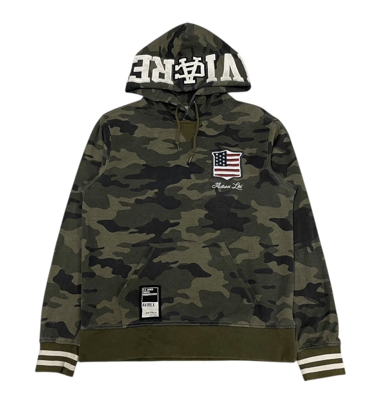 Avirex Vintage Avirex Spellout Military Camo Hoodie Size US S / EU 44-46 / 1 - 2 Thumbnail