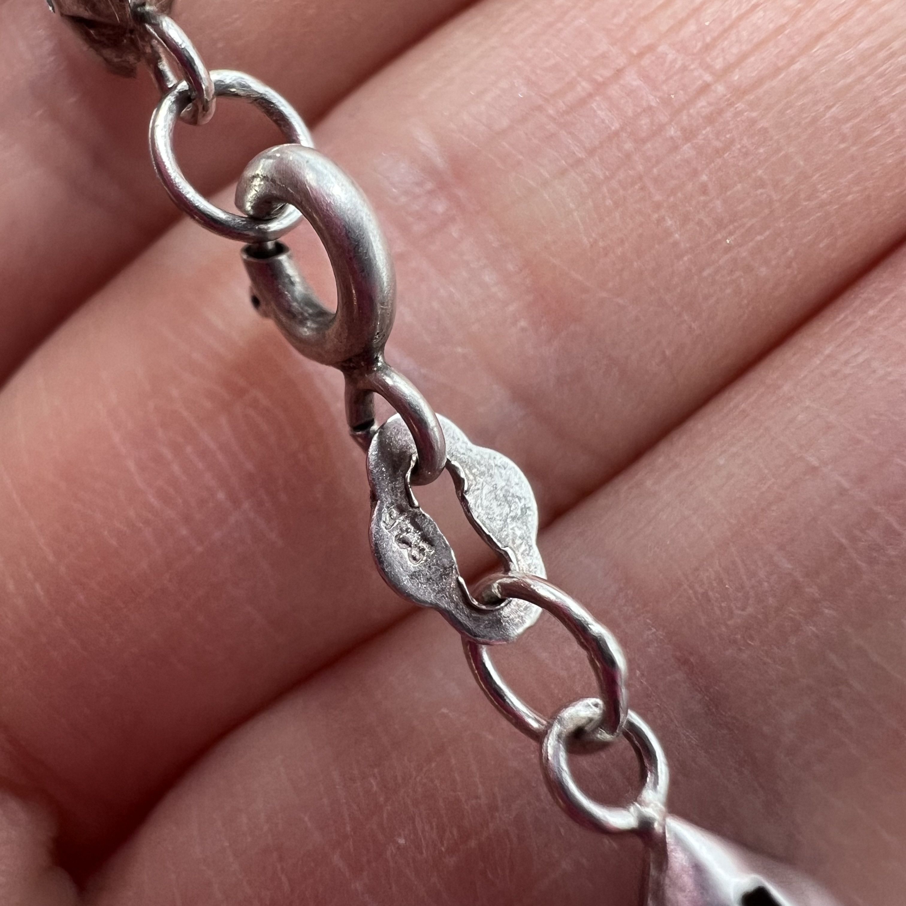 Vintage Vintage Used Bracelet Heart Sterling Silver 925 Size ONE SIZE - 5 Thumbnail