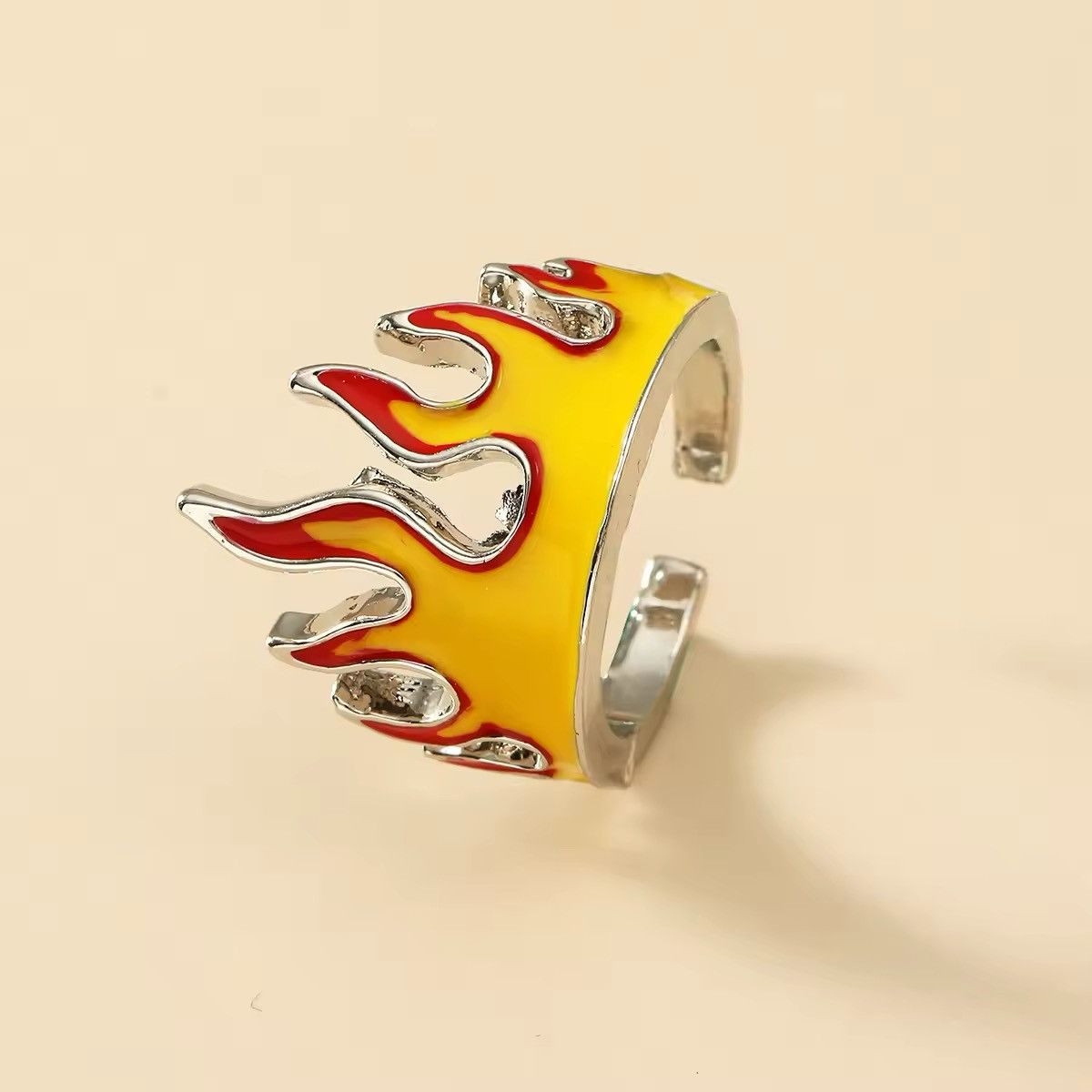 Jewelry × Vintage Punk Flame Adjustable Ring Size ONE SIZE - 3 Thumbnail