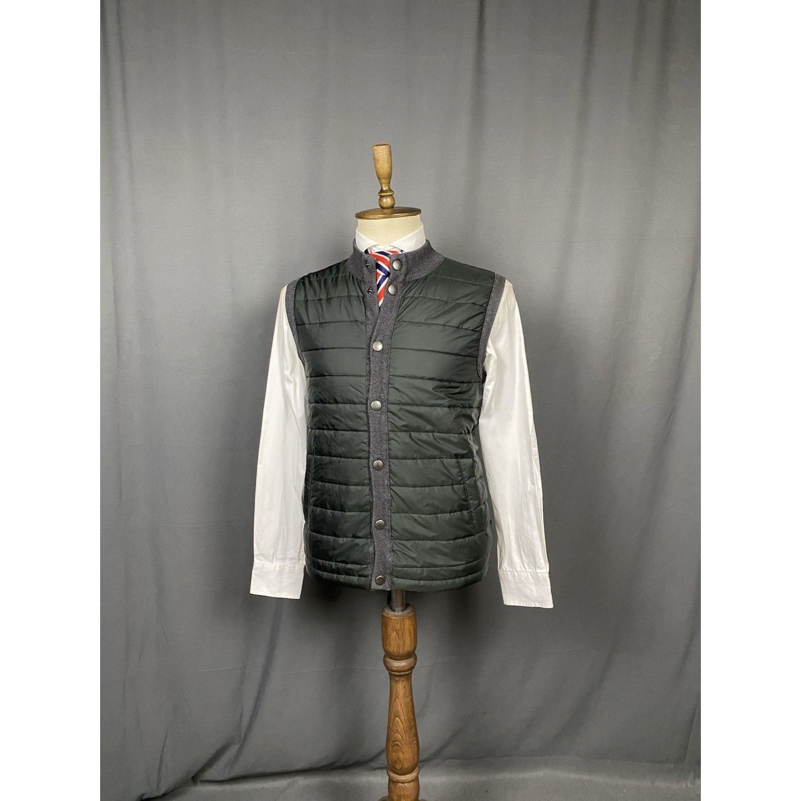 Barbour Barbour Men's Green Gray Quilted Padded Vest Gilet Size M Size US M / EU 48-50 / 2 - 4 Thumbnail