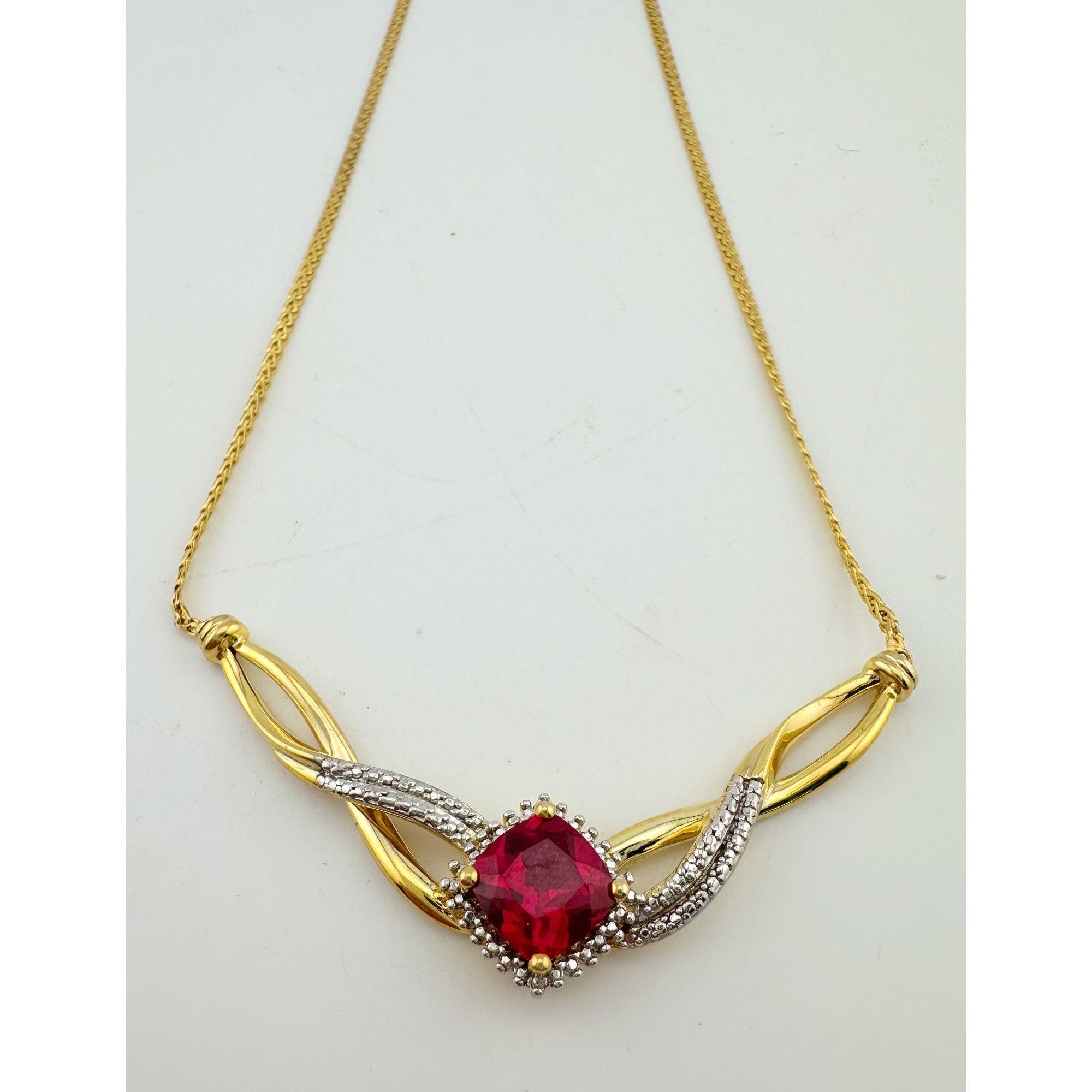 Other Elegant Lab Created Ruby and White Sapphire Infinite Loop Ne Size ONE SIZE - 3 Thumbnail