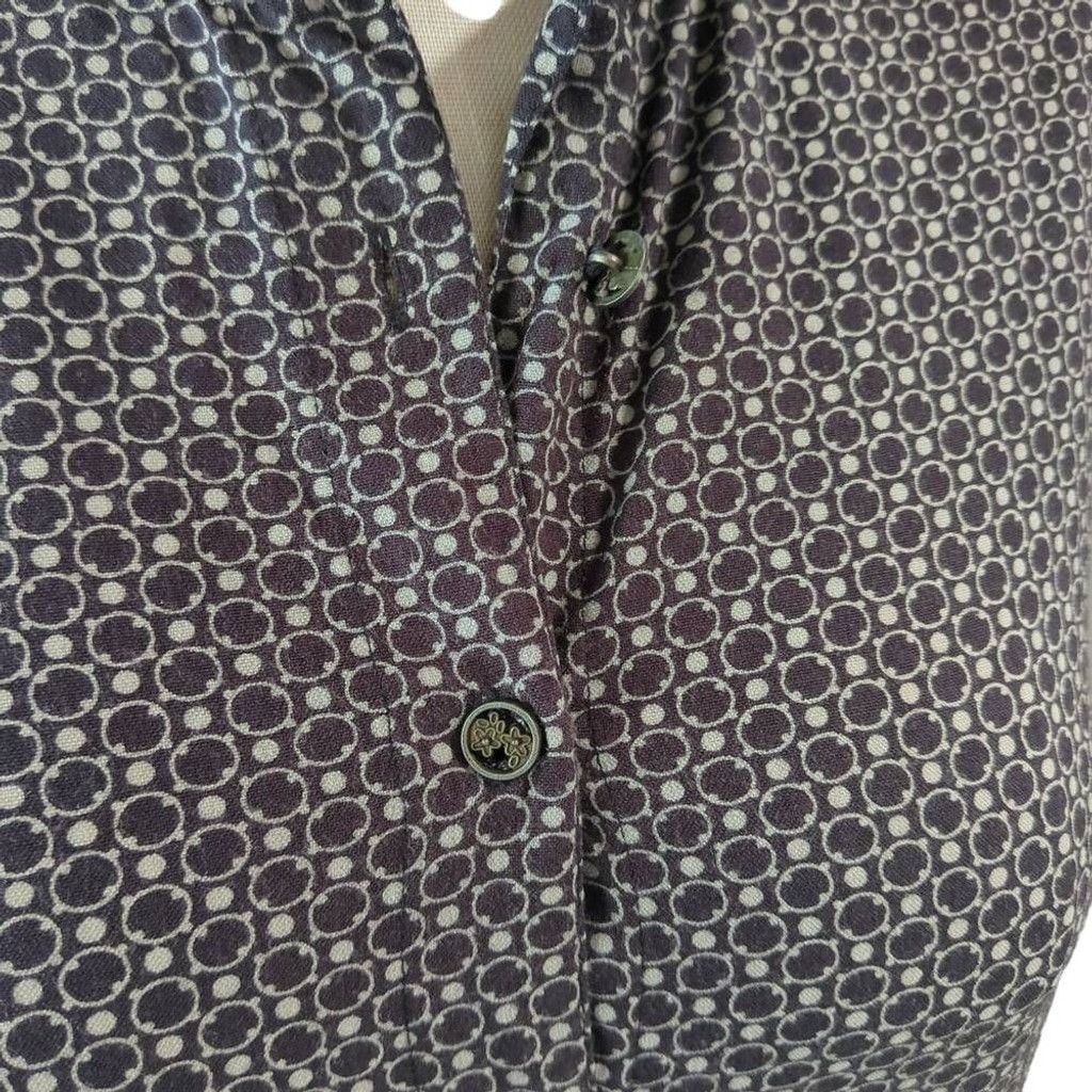 Other April Cornell Women's L Button Down Dress Shirt Black Gray Size L / US 10 / IT 46 - 2 Thumbnail