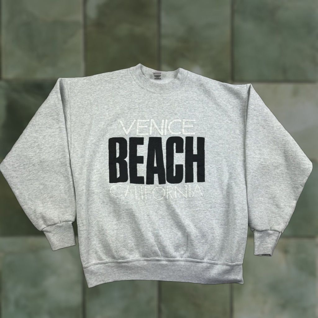 Fruit Of The Loom VINTAGE Fruit of the Loom Sweatshirt Shirt Men XL Gray 90s Venice Beach Pullover Crewneck Size US XL / EU 56 / 4 - 1 Thumbnail