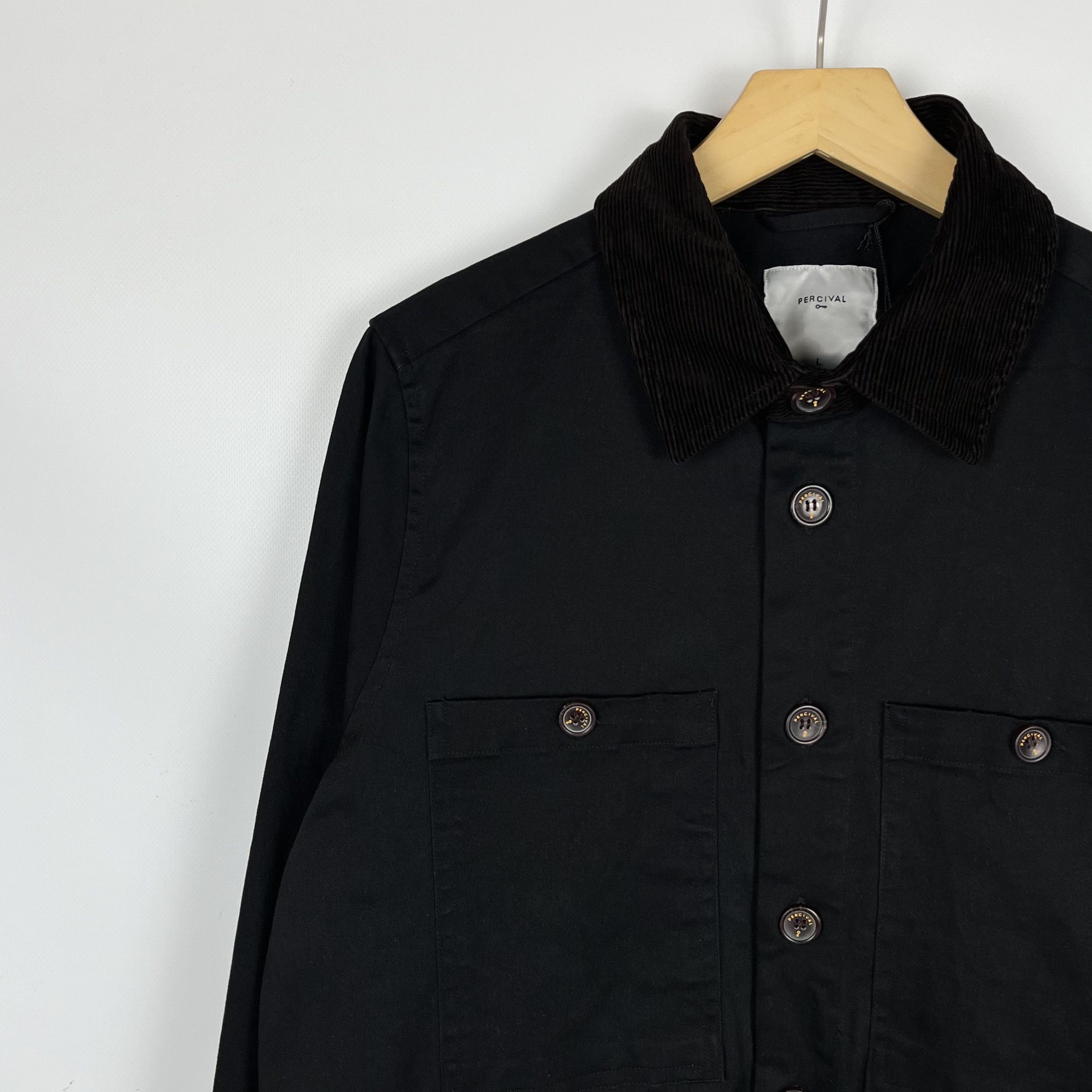 Percival Designer Percival Twill Black Chore Coat Jacket Size US L / EU 52-54 / 3 - 6 Thumbnail