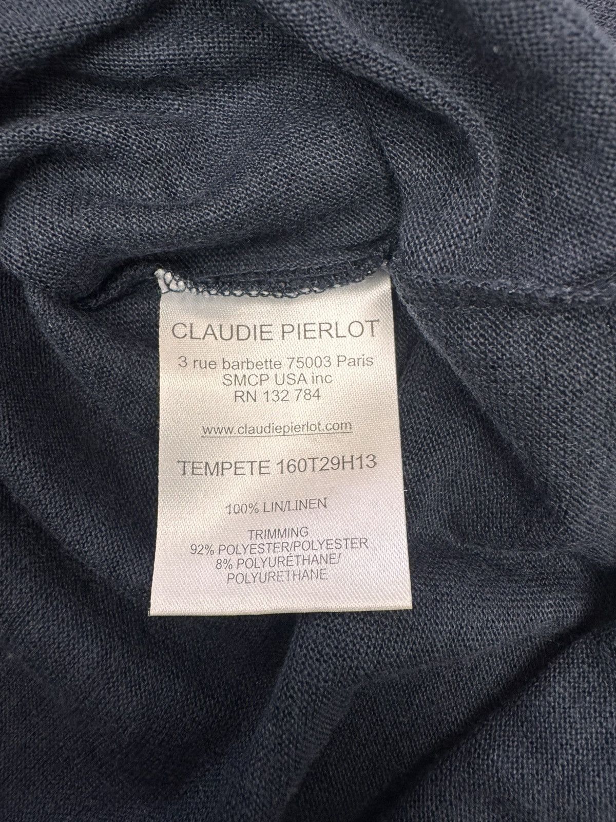Other Claudie Pierlot Linen Women Blouse Navy Size М Size M / US 6-8 / IT 42-44 - 5 Thumbnail