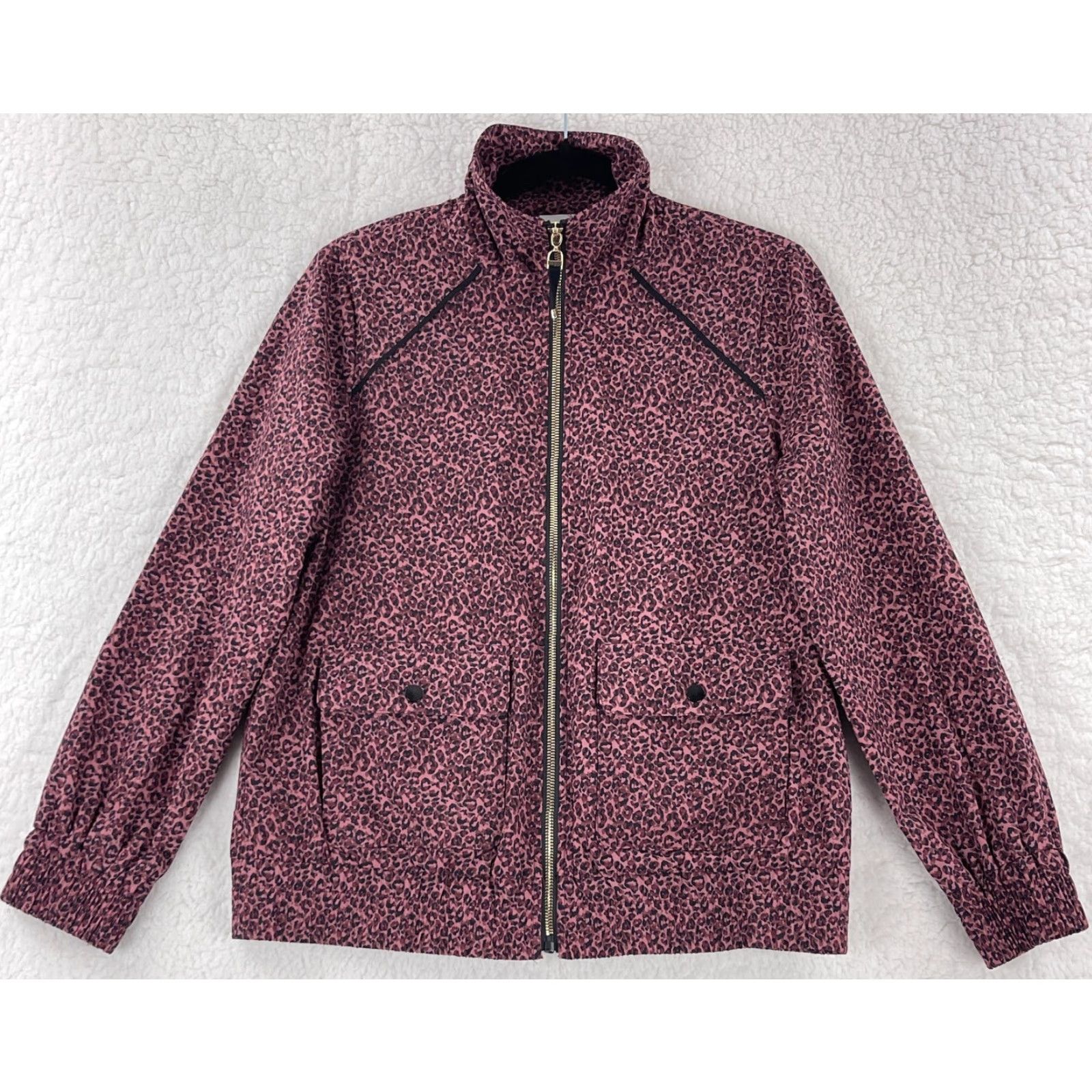 Vintage Chico's Zenergy Jacket Womens Full Zip Purple Cheetah Print Size 4 Regular All Seasons Pockets Vintage No Size S / US 4 / IT 40 - 2 Thumbnail