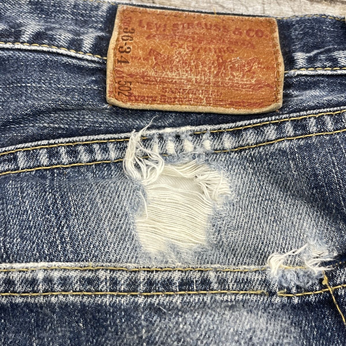 Levi's Vintage Levis 502 Distressed Faded Blue Jeans wc 344 Size US 36 / EU 52 - 8 Thumbnail