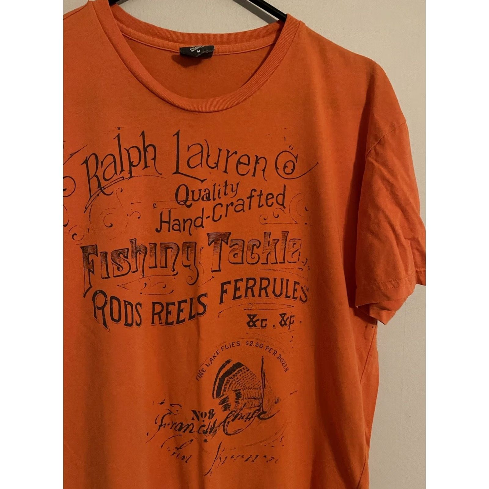 Polo Ralph Lauren VINTAGE Polo Ralph Lauren T-Shirt Orange Medium Fishing Tackle Rods Reel Men's Size US M / EU 48-50 / 2 - 2 Thumbnail