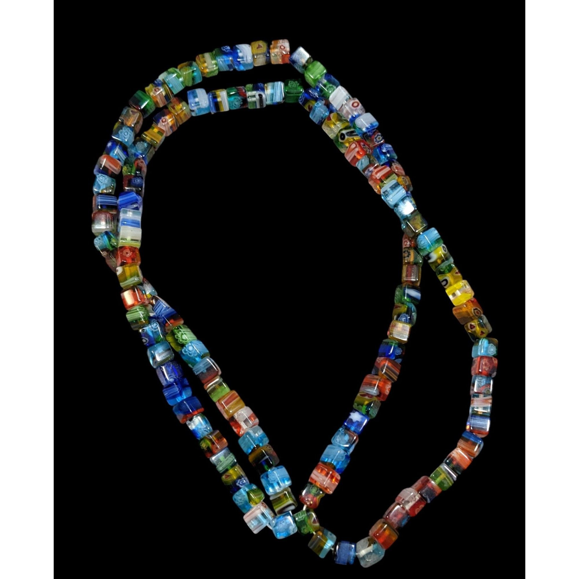 Other Rainbow Millefiori Glass Cube Beaded Necklace Size ONE SIZE - 1 Thumbnail
