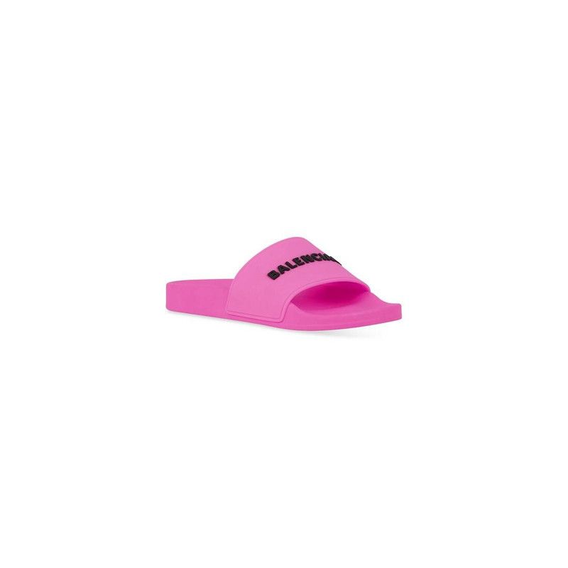 Balenciaga o1srvl11e0426 Pool Slide Sandals in Neon Pink Size US 11 / IT 41 - 2 Thumbnail