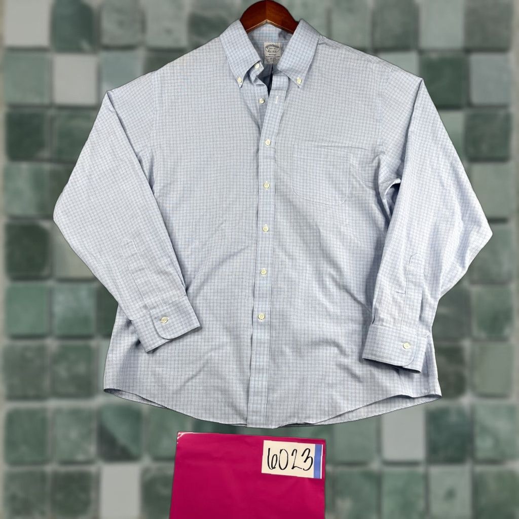 Brooks Brothers Brooks Brothers Regent Shirt Blue Check 16.5 Long Sleeve Button-Down Mens Non-Iron Dress Shirt Size US XL / EU 56 / 4 - 1 Thumbnail