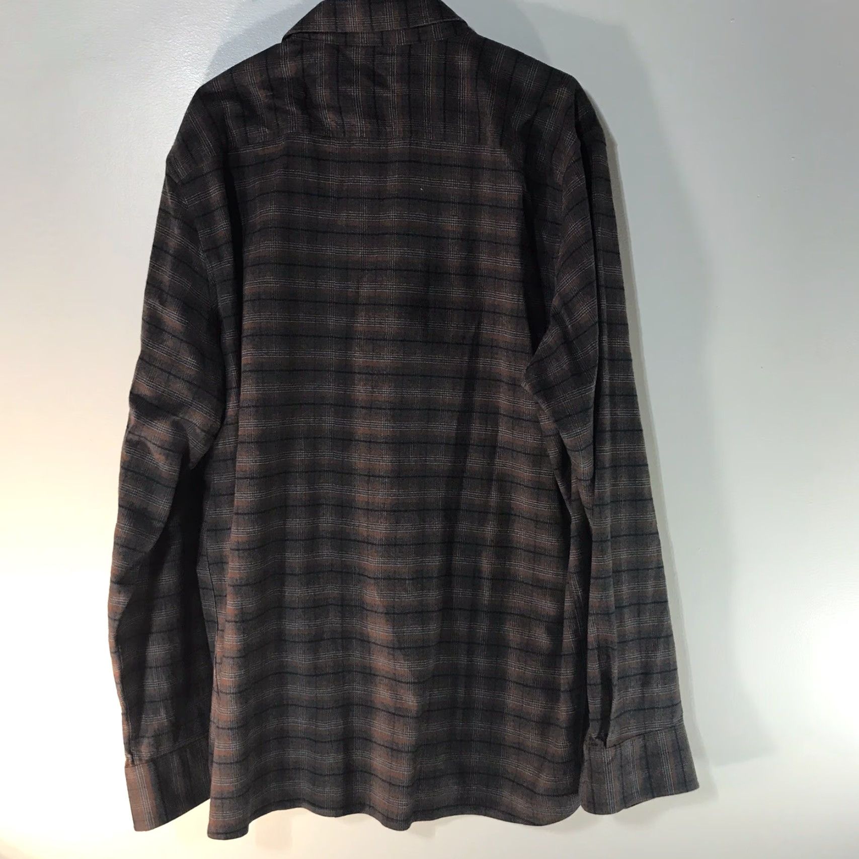 Nordstrom Nordstrom Mens Plaid Button-Up Dress Shirt 2XLT Gray Orange Blue White Casual Business Workwear Size 48R - 4 Thumbnail
