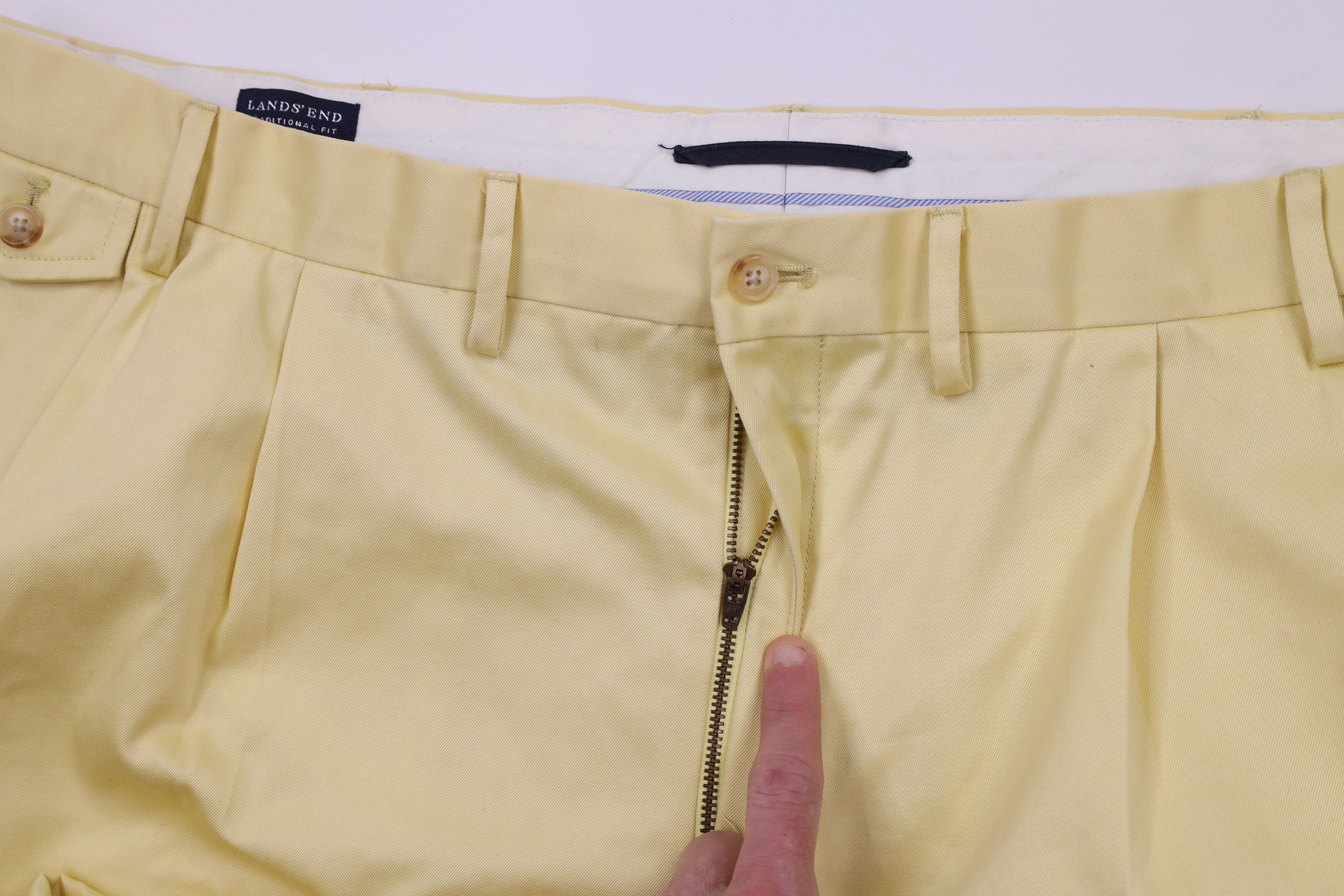 Lands' End × Vintage Vintage 90s Lands End Pleated Cuffed Wide Leg Chino Pants Size US 44 / EU 60 - 8 Thumbnail