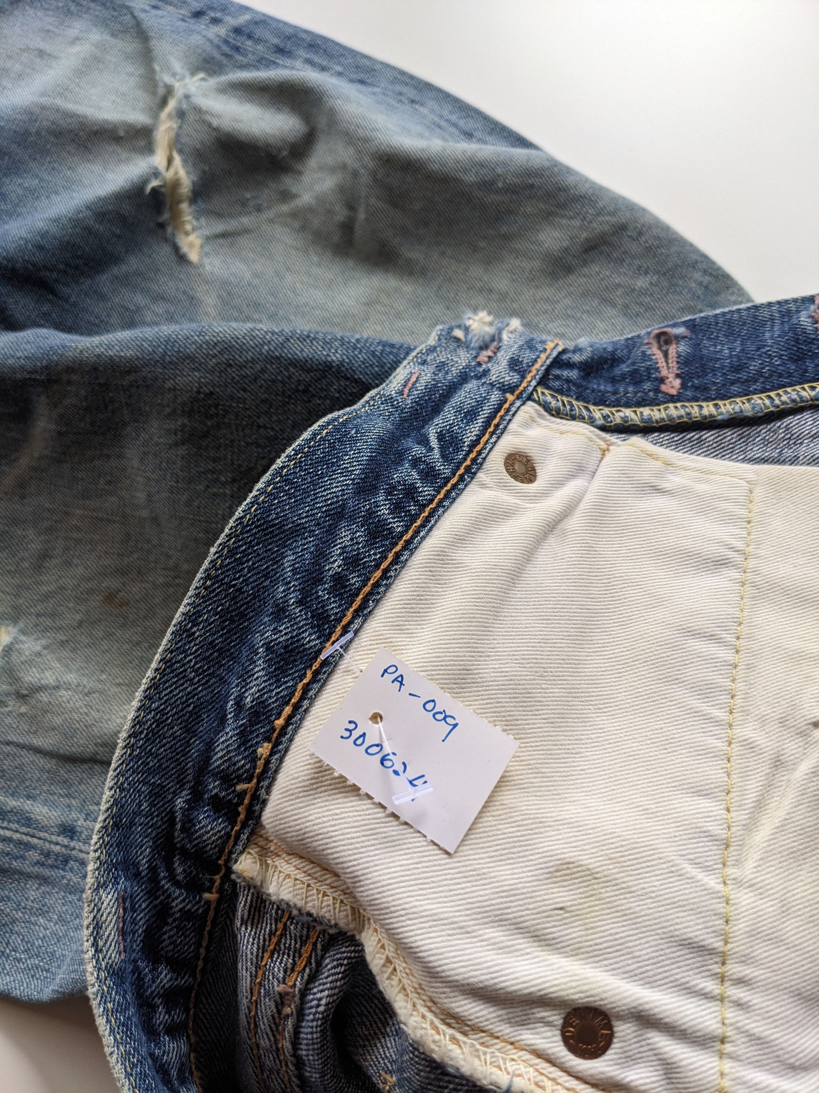 Denime Vintage DENIME distressed selvedge jeans Size US 29 - 9 Thumbnail
