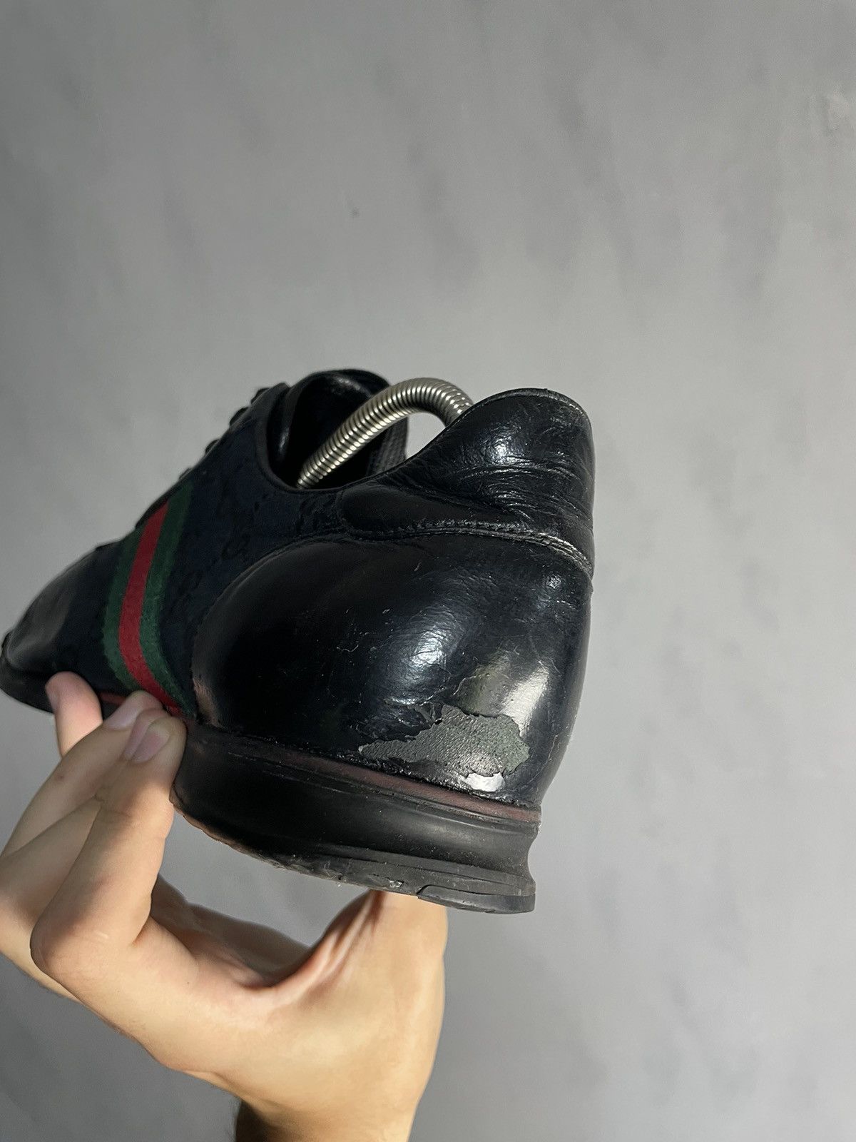Gucci GUCCI black monogram microguccissima GG low sneakers Size US 10.5 / EU 43-44 - 6 Thumbnail