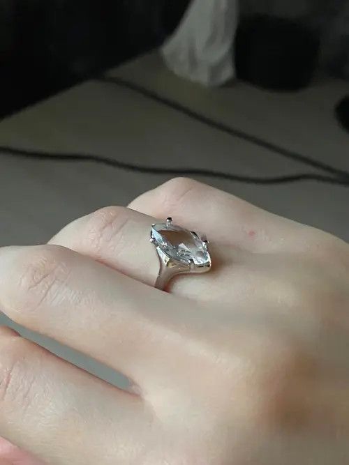 Jewelry Trendy Elegant Geometric Sparkling Stone Adjustable Ring Size ONE SIZE - 2 Thumbnail