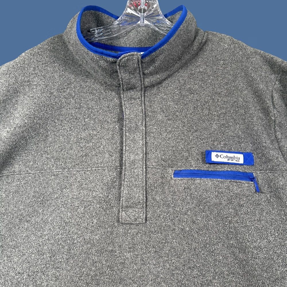 Vintage Columbia PFG Fleece Jacket Mens XXL Pullover Gray Half Snap Zip Pocket Size US XXL / EU 58 / 5 - 1 Thumbnail