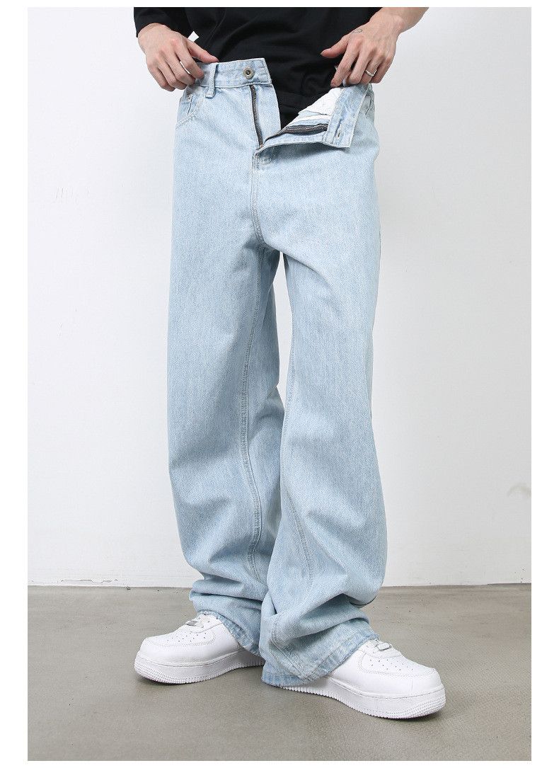 Japanese Brand × Jean Retro light blue straight men's loose washed all-match jeans Size US 34 / EU 50 - 5 Thumbnail