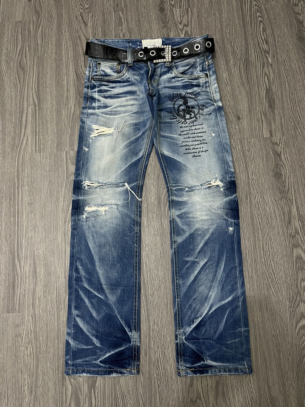 Japanese Brand 🇯🇵Lolita Distressing Jeans🇯🇵 Size US 29 - 1 Thumbnail