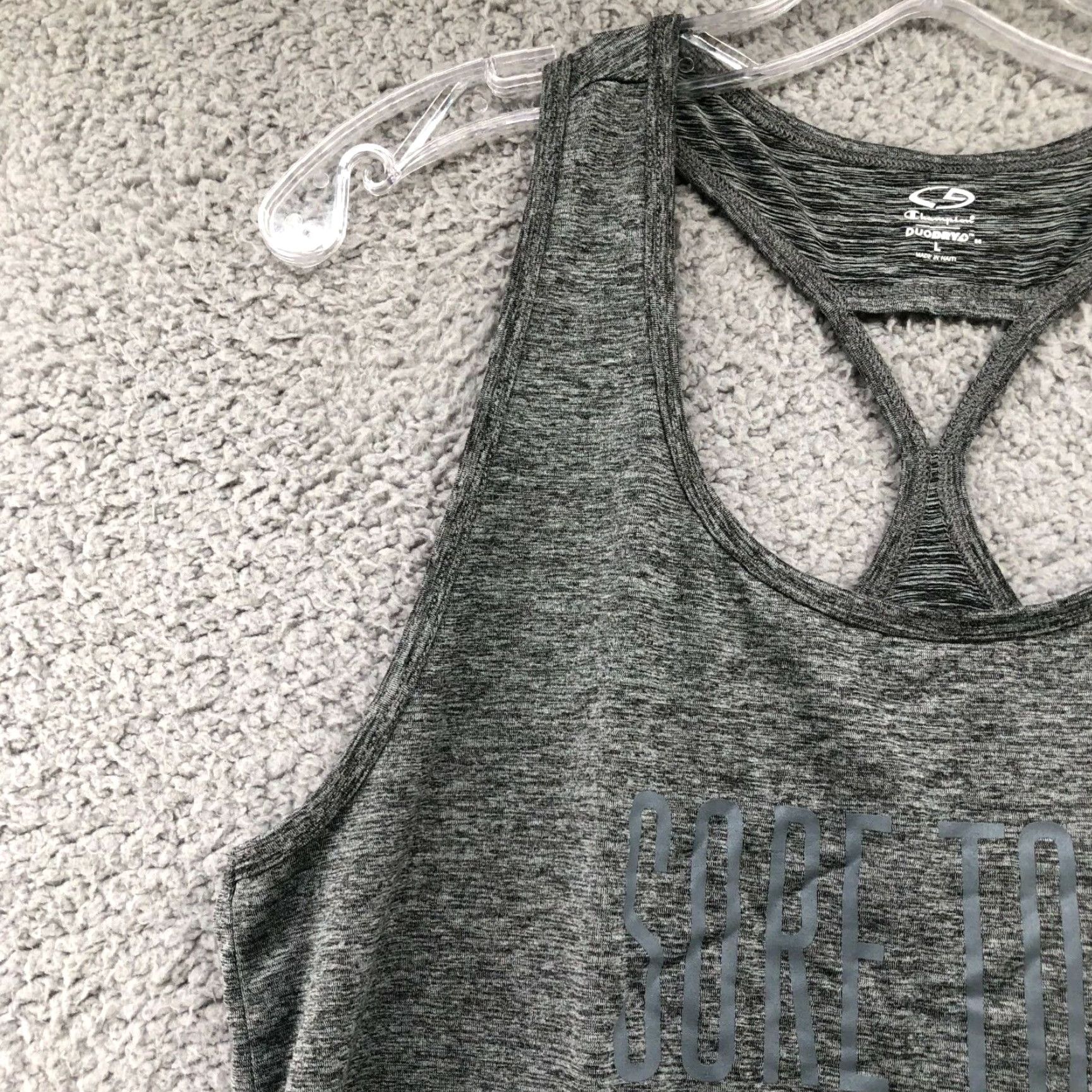 Champion Champion Tank Top Womens L Gray Activewear Sleeveless Racerback Crew Neck Gym Workout Weights Size L / US 10 / IT 46 - 4 Thumbnail