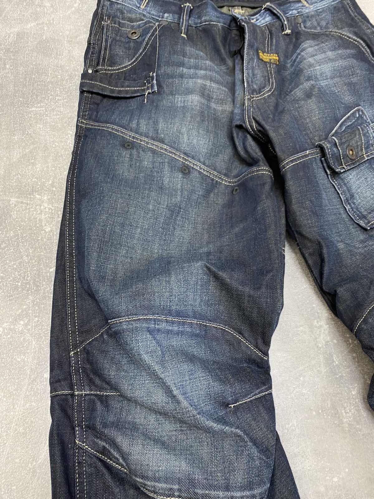 G-Star × Vintage Vintage G Star Raw Denim Biker Cargo Double Knee Pants Size US 34 / EU 50 - 4 Thumbnail