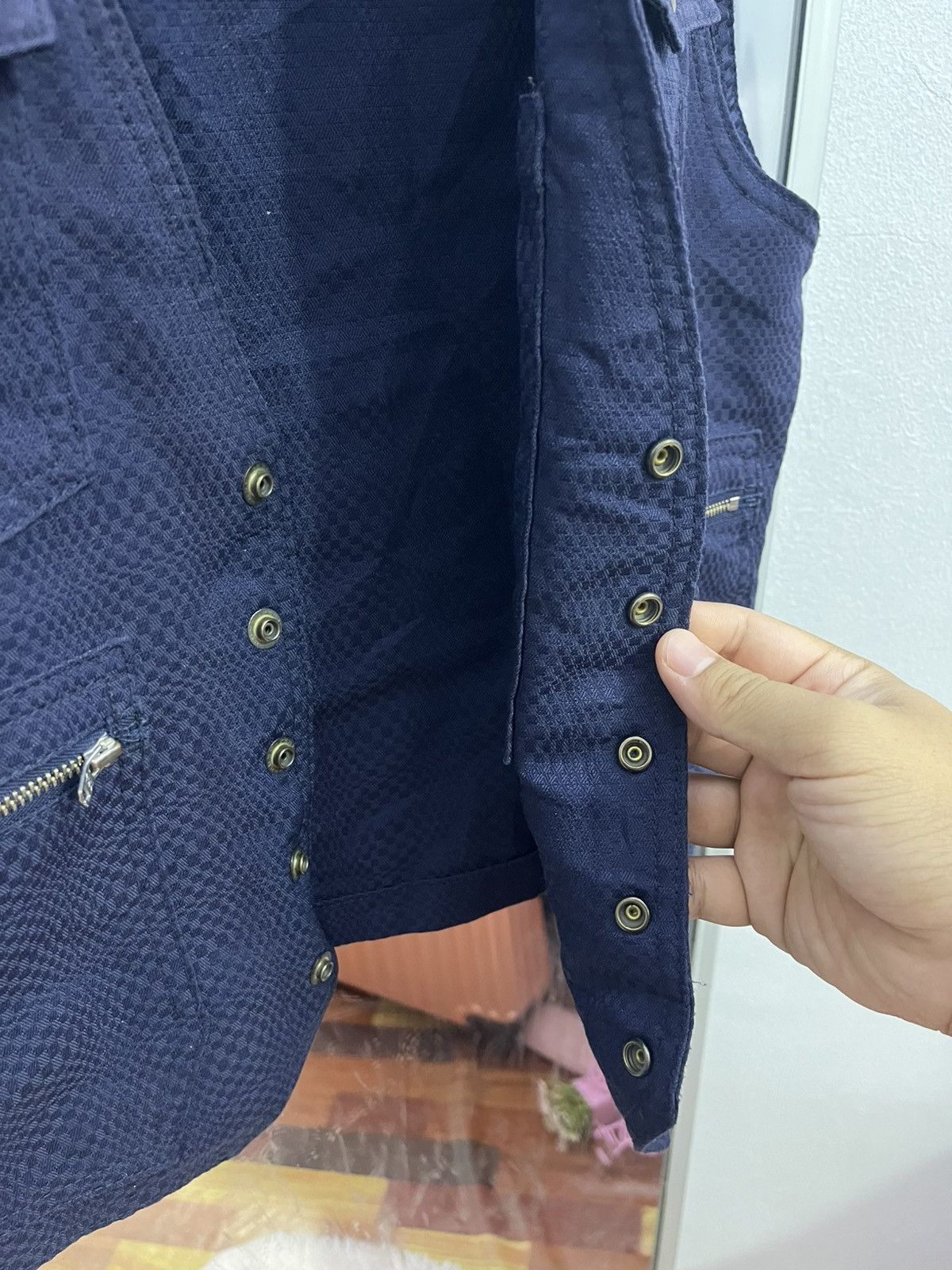 Japanese Brand Toraichi Japan Checkered Work Vest Utility Navy Size US M / EU 48-50 / 2 - 6 Thumbnail