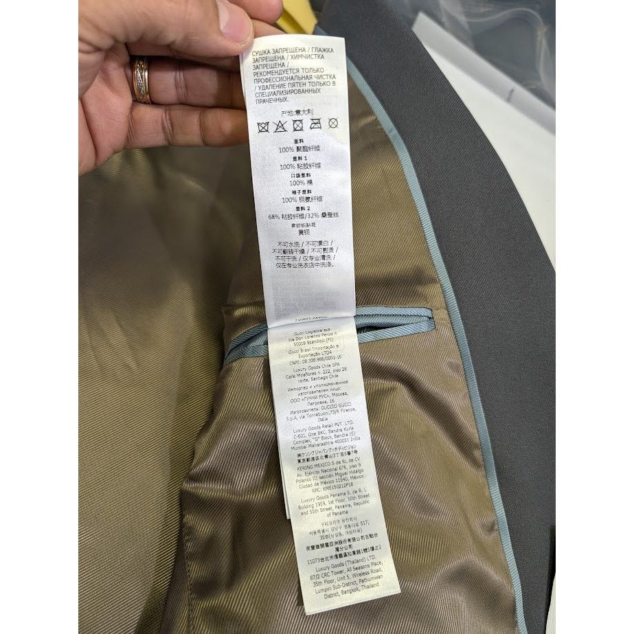Gucci o1rshd1 Fluid Drill Palace Jacket in Steel Gray Size US L / EU 52-54 / 3 - 21 Thumbnail